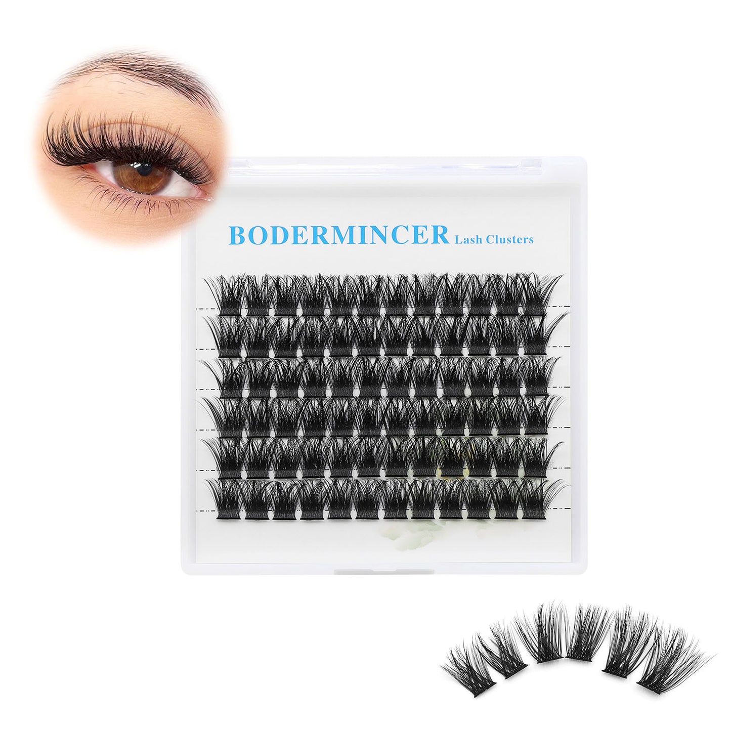 BODERMINCER 72pcs Lash Clusters 8-25mm to Choose D Curl