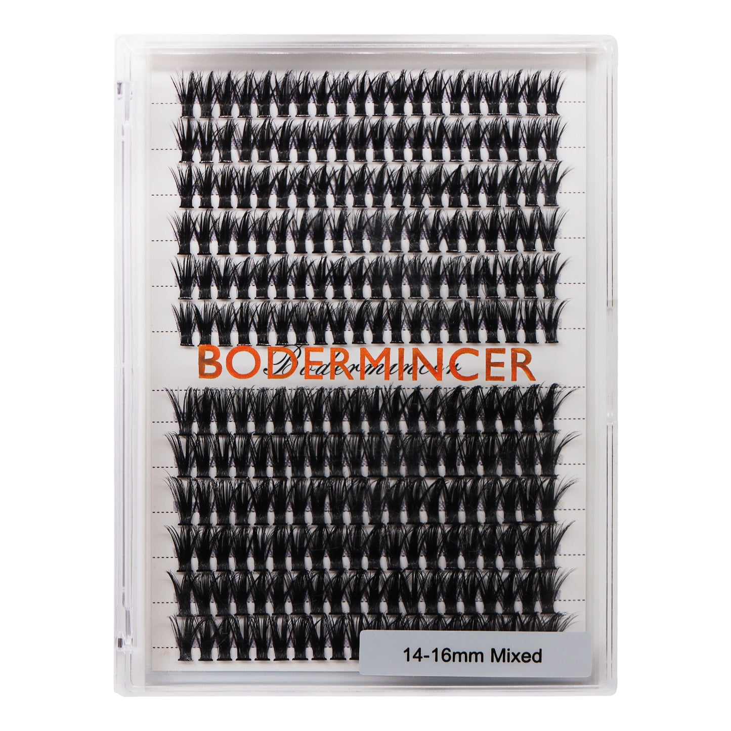 BODERMINCER Eyelashes Color Black 40D# Lash Cluster 10-12mm Mixed/12-14mm Mixed/14-16mm Mixed/16-18mm Mixed 240pcs Large Tray Lash Cluster Complete in Size D Curl/DD Curl to Choose