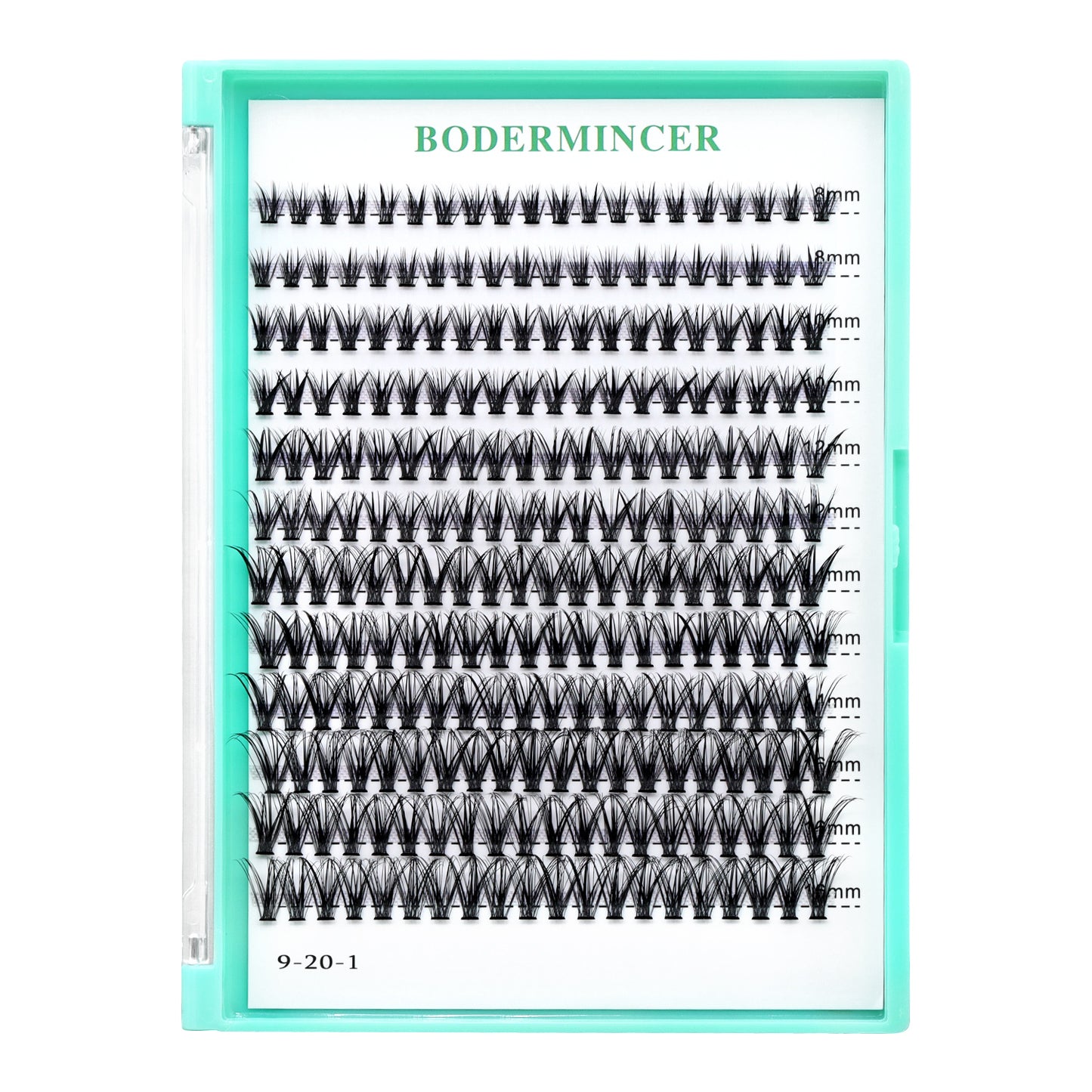Bodermincer 20D D Curl 240pcs Lash Kit Clear Bond+Seal+Tweezers Lash Custer 8-10-12-14-16mm Mixed