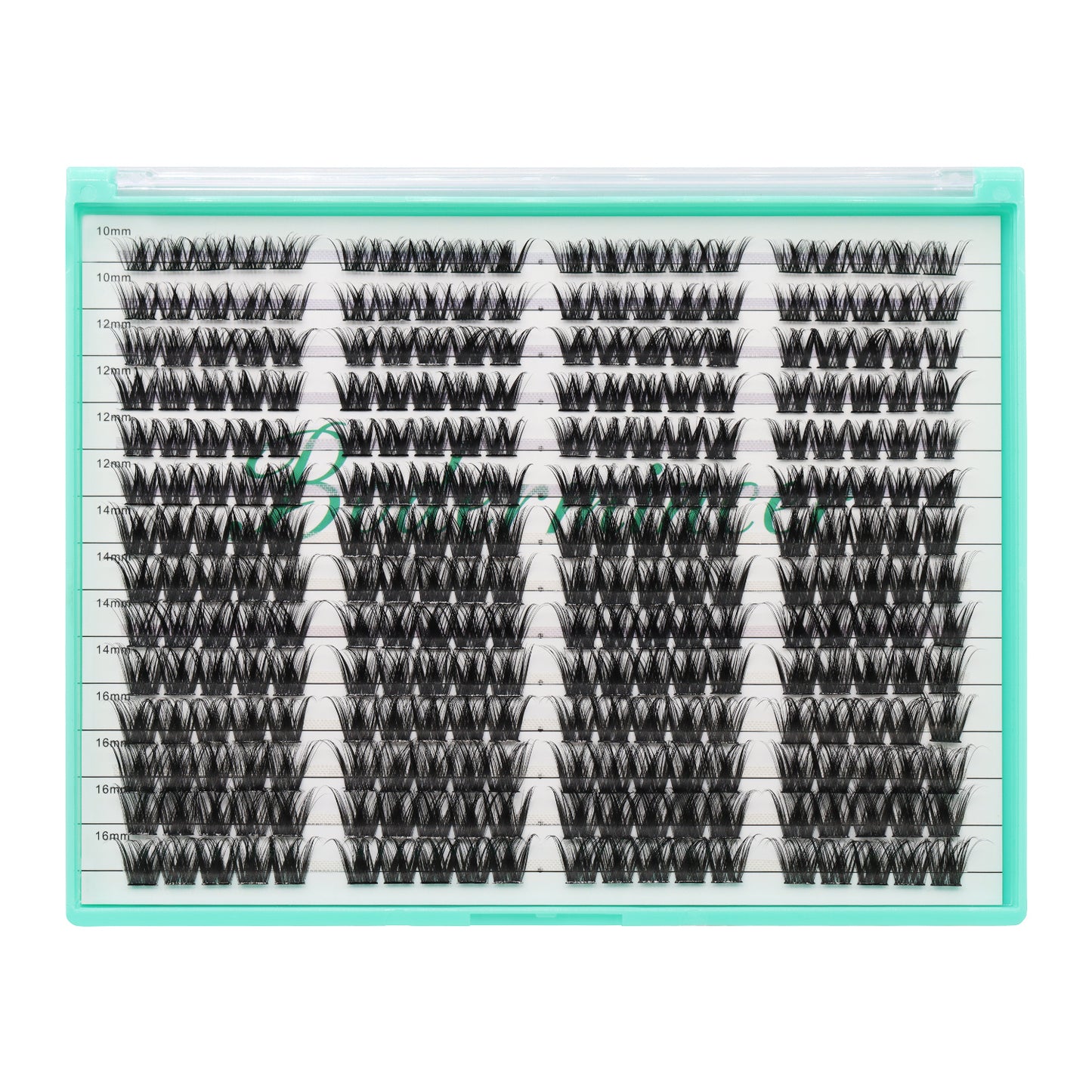 Bodermincer XXXL Tray D Curl M03# 10-12-14-16mm Mixed Color Black Lashes Clusters 280pcs Per Tray