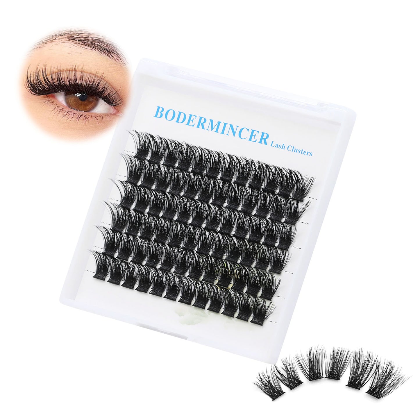 BODERMINCER 72pcs Lash Clusters 8-25mm to Choose D Curl