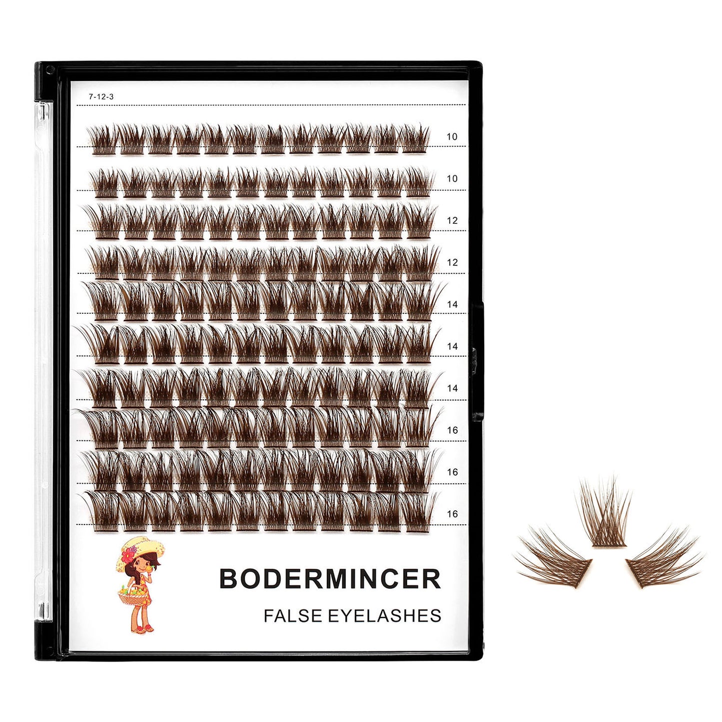 BODERMINCER BROWN LASH CLUSTERS 10-12-14-16mm Mixed