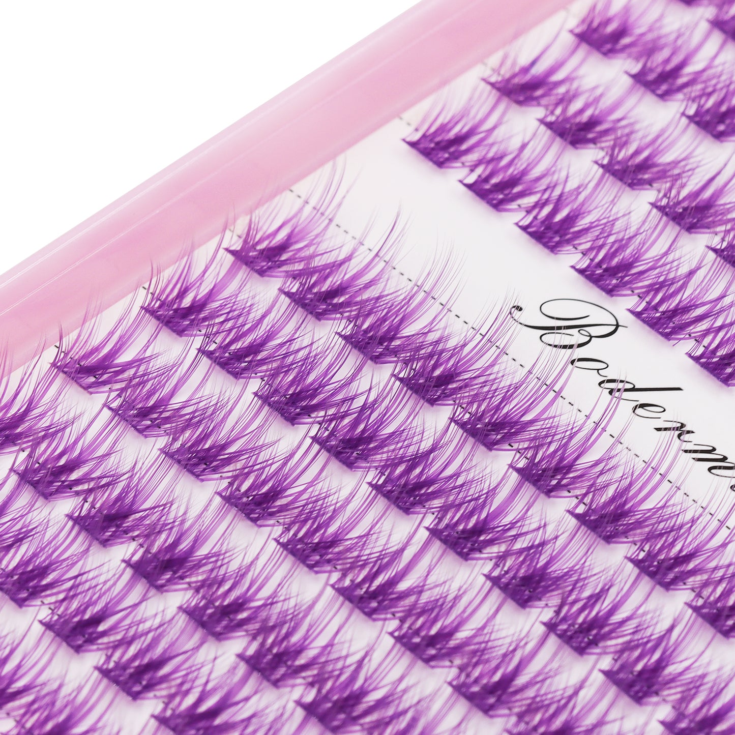 BODERMINCER Eyelashes C02# Color Purple Large Tray 144pcs Lash Cluster C Curl/D Curl/DD Curl 10mm-18mm to Choose