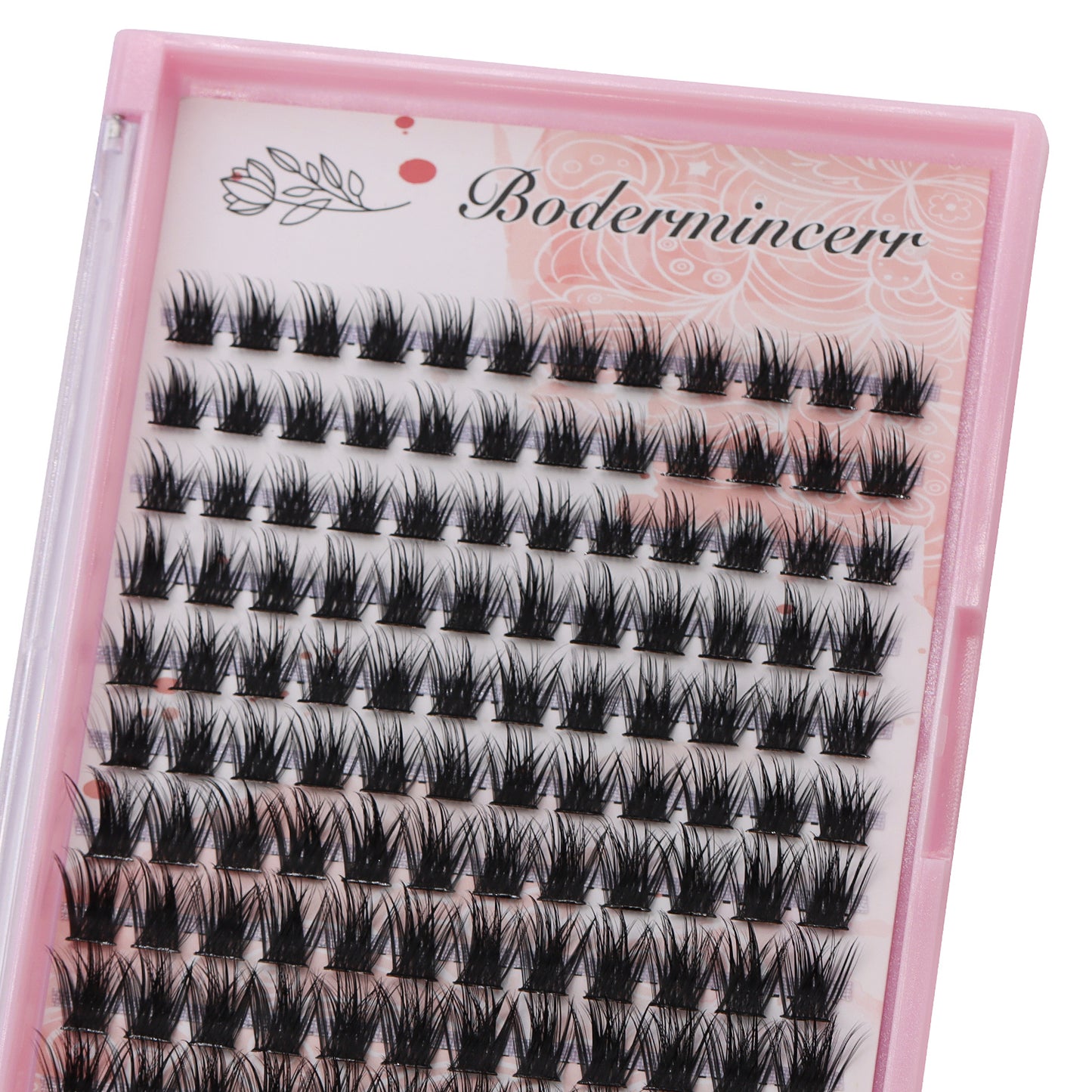 BODERMINCER Eyelashes Color Black C01# Lash Cluster 132pcs Large Tray Lash Cluster 10-12-14mm Mixed/14-16-18mm Mixed D Curl/DD Curl to Choose