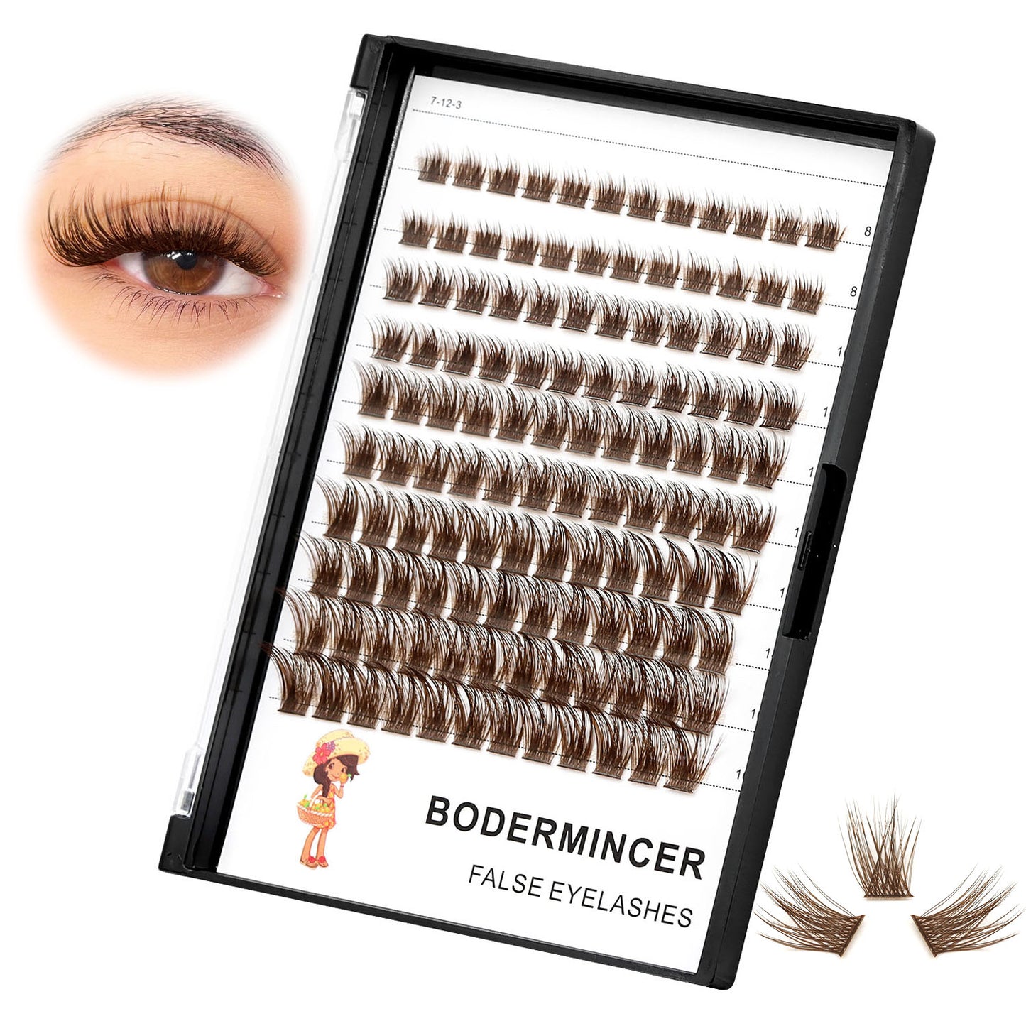 BODERMINCER BROWN LASH CLUSTERS D CURL