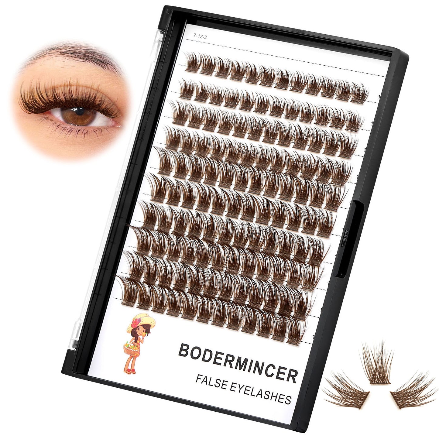 BODERMINCER BROWN LASH CLUSTERS 10-12-14-16mm Mixed