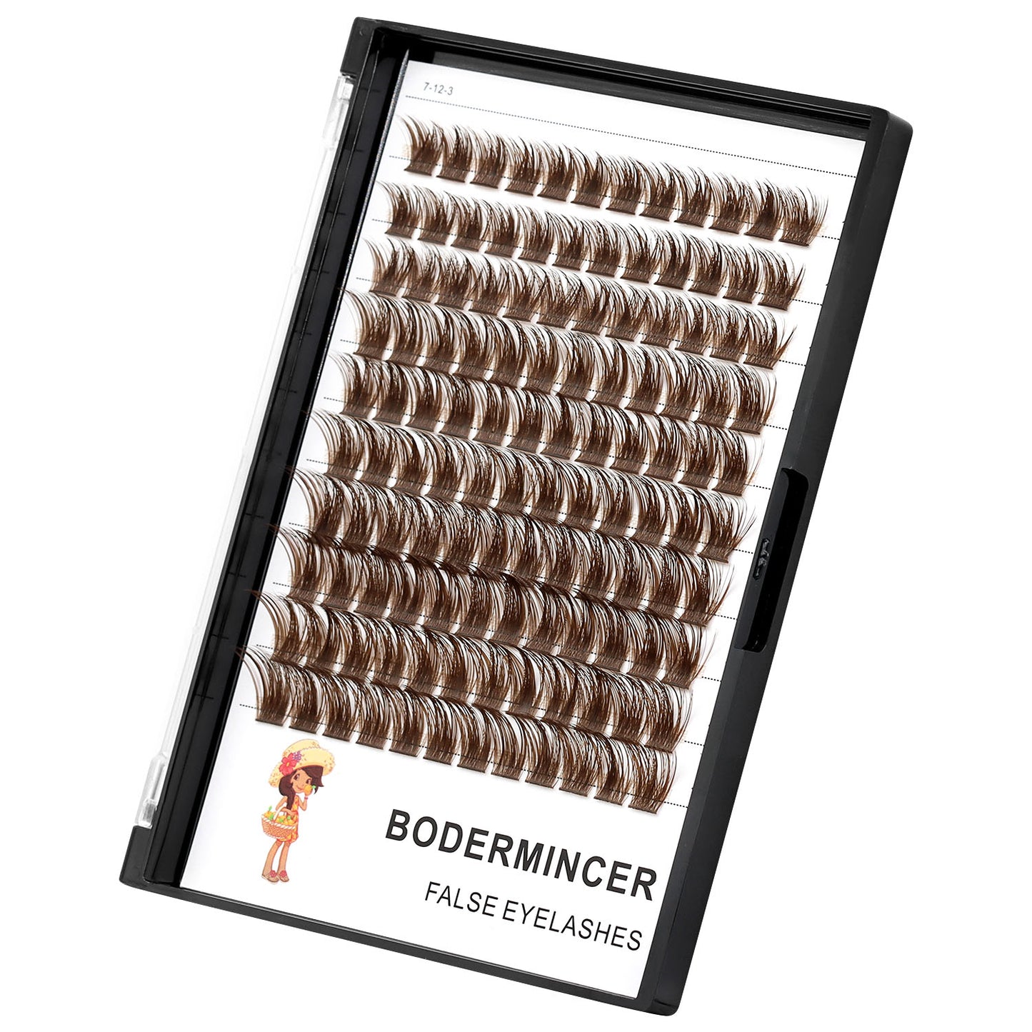 BODERMINCER BROWN LASH CLUSTERS 12-14-16mm Mixed D CURL
