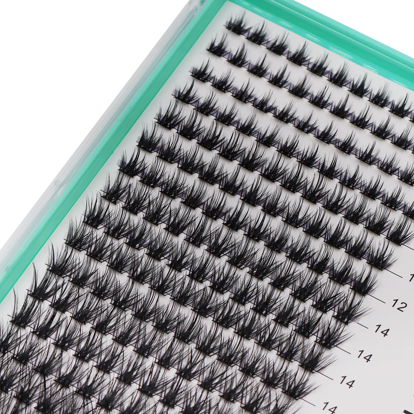 Bodermincer D Curl Black Lashes Clusters M02# 204pcs Per Tray 8-10-12-14-16-18mm Mixed Length
