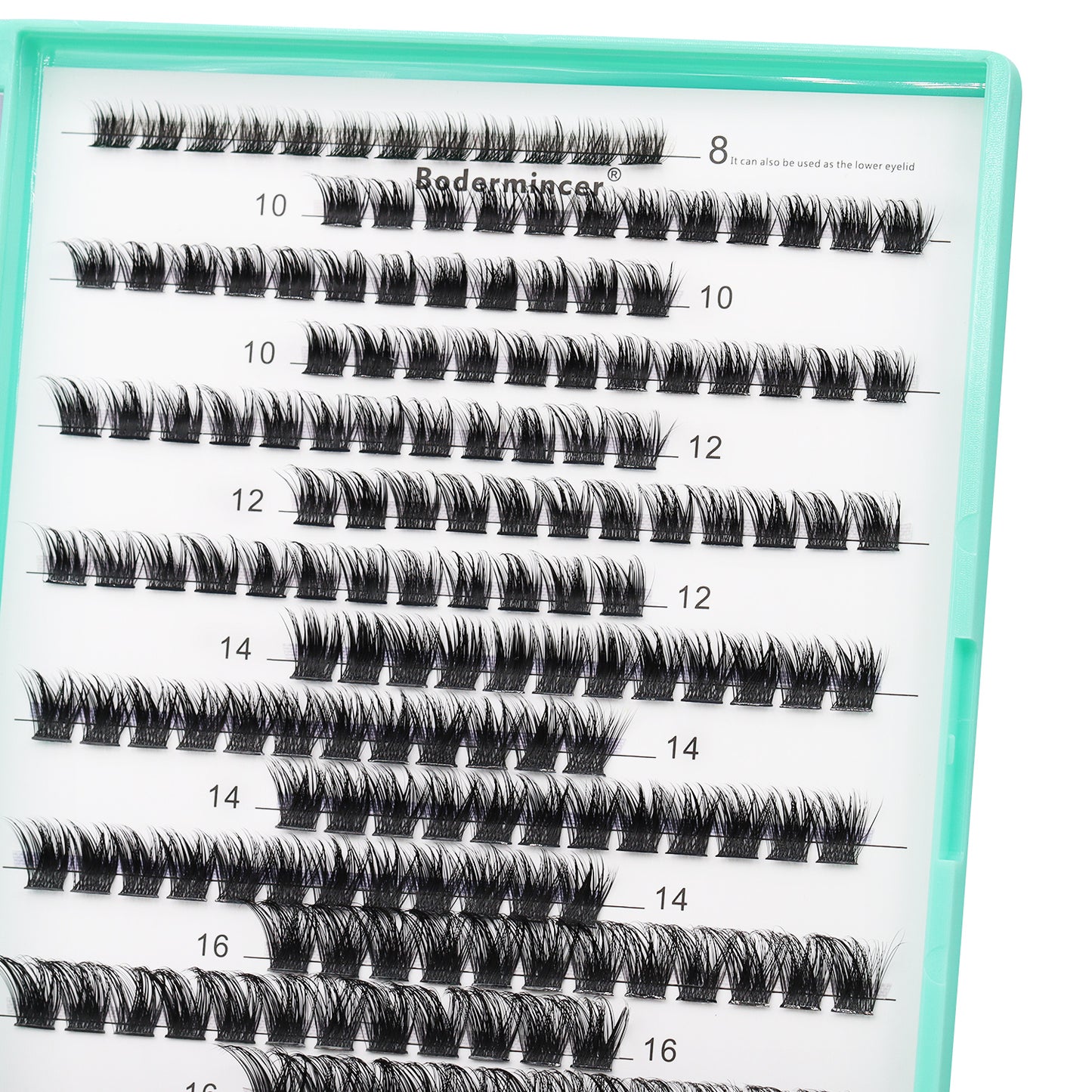Bodermincer D Curl Black Lashes M01# 204pcs Per Tray 8-10-12-14-16-18mm Mixed Length