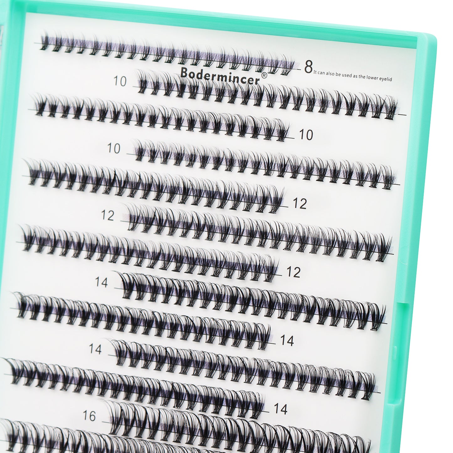 Bodermincer D Curl Black Lashes 20D 340pcs Per Tray 8-10-12-14-16-18mm Mixed