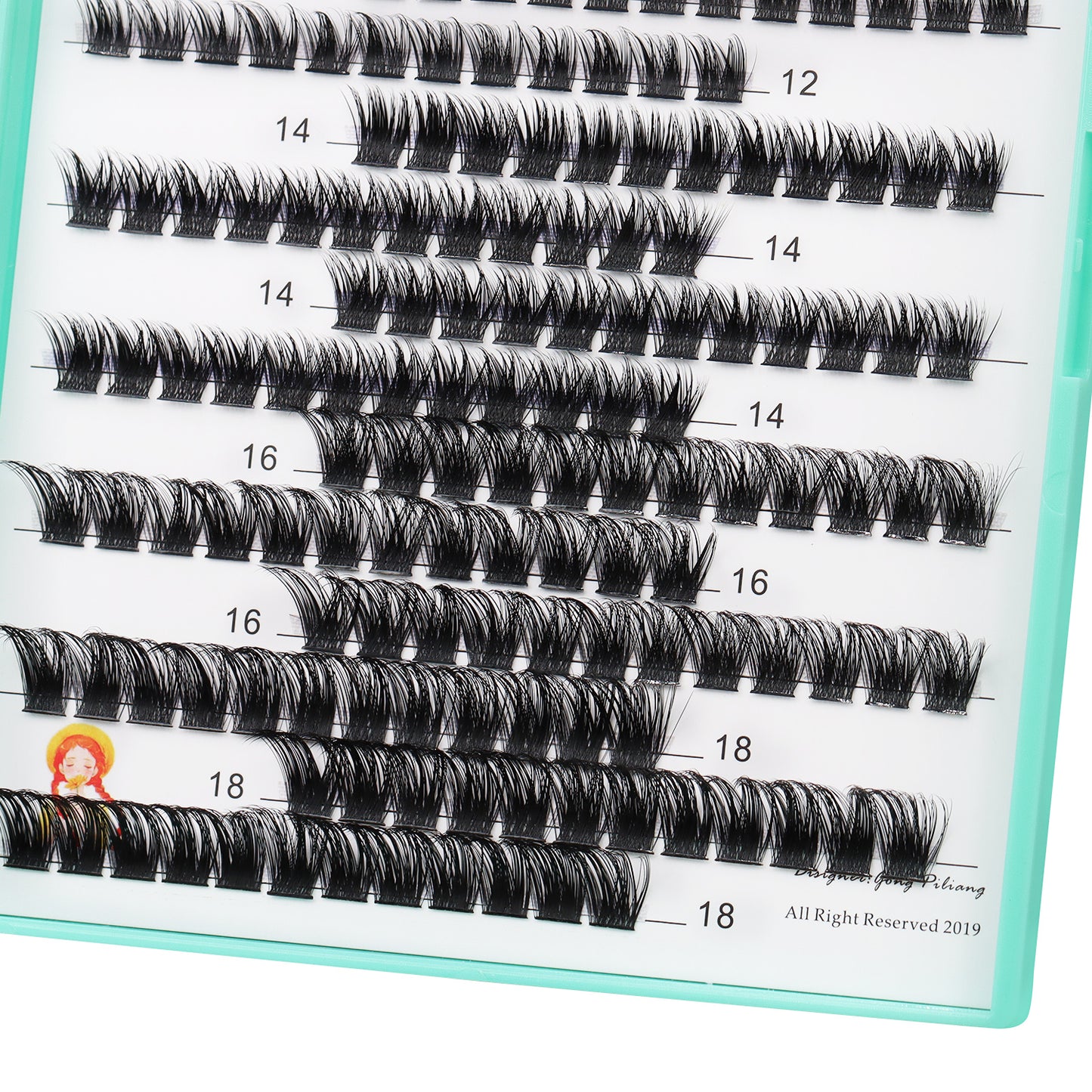 Bodermincer D Curl Black Lashes M01# 204pcs Per Tray 8-10-12-14-16-18mm Mixed Length