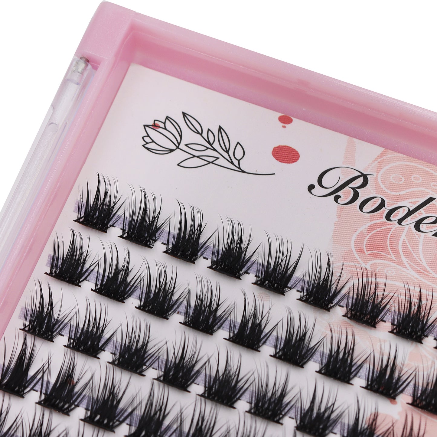 BODERMINCER Eyelashes Color Black C01# Lash Cluster 132pcs Large Tray Lash Cluster 10-12-14mm Mixed/14-16-18mm Mixed D Curl/DD Curl to Choose