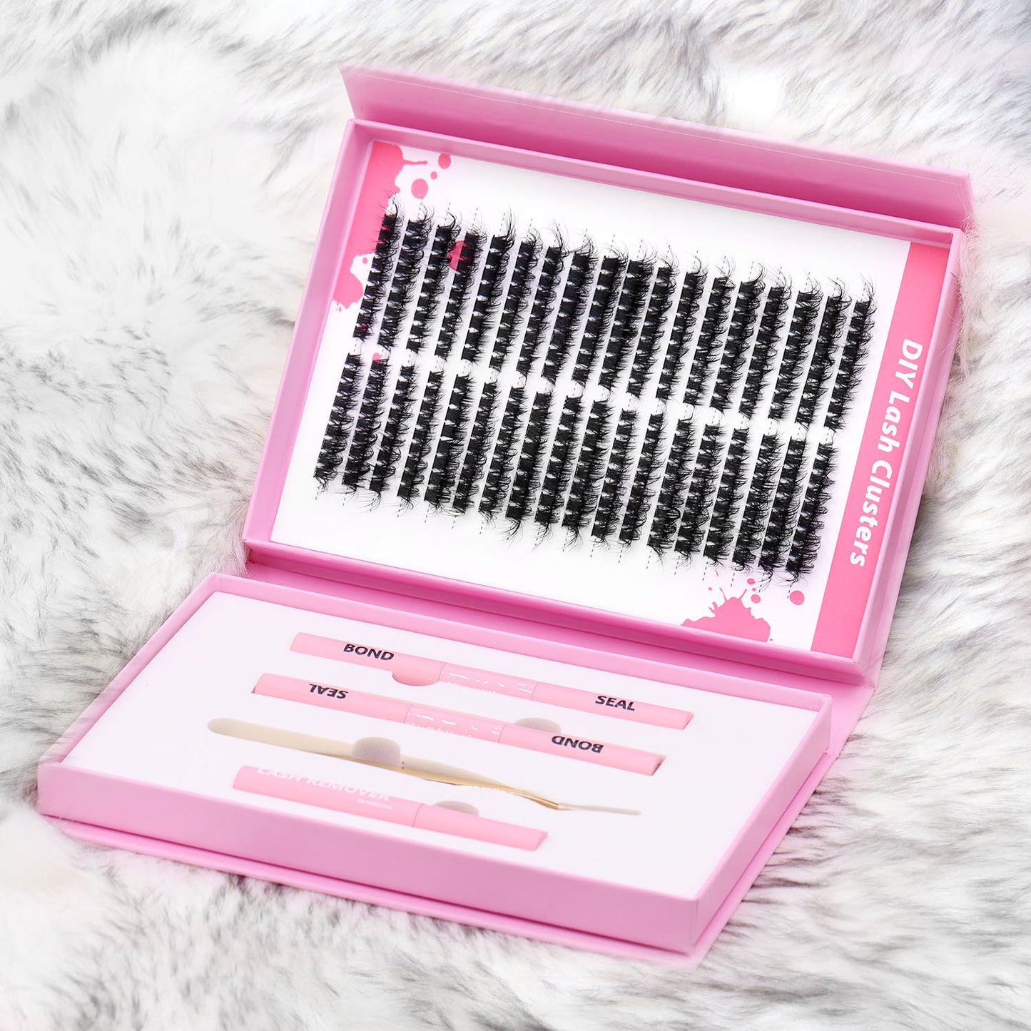 BODERMINCER 100D Fluffy Individual Pre-mapped Lash Clusters 8-16mm Lash Kit