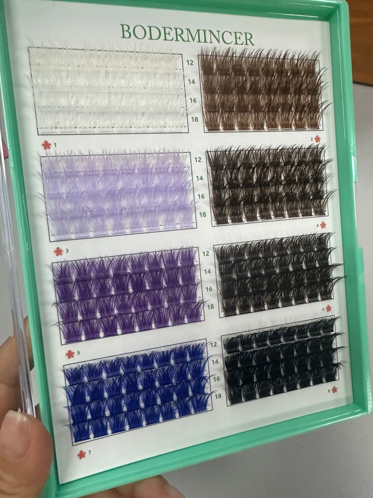 Bodermincer 8 colors mixed lash clusters D curl