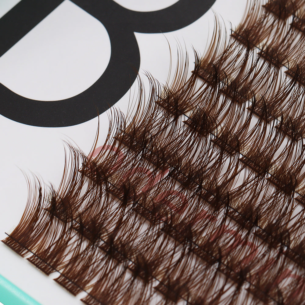 Bodermincer Color Brown Lashes Clusters M01# 204pcs Per Tray 10-12-14-16-18mm Mixed Length