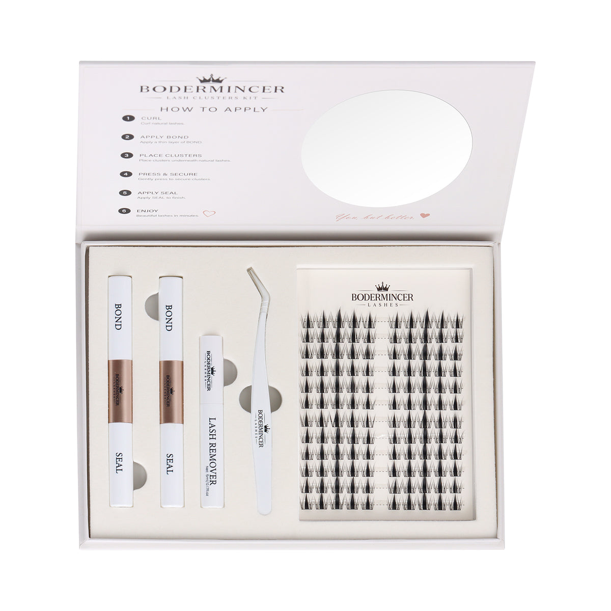 BODERMINCER Vionelle Pre-Mapped Manga Spikes Lash Clusters Kit CC Curl