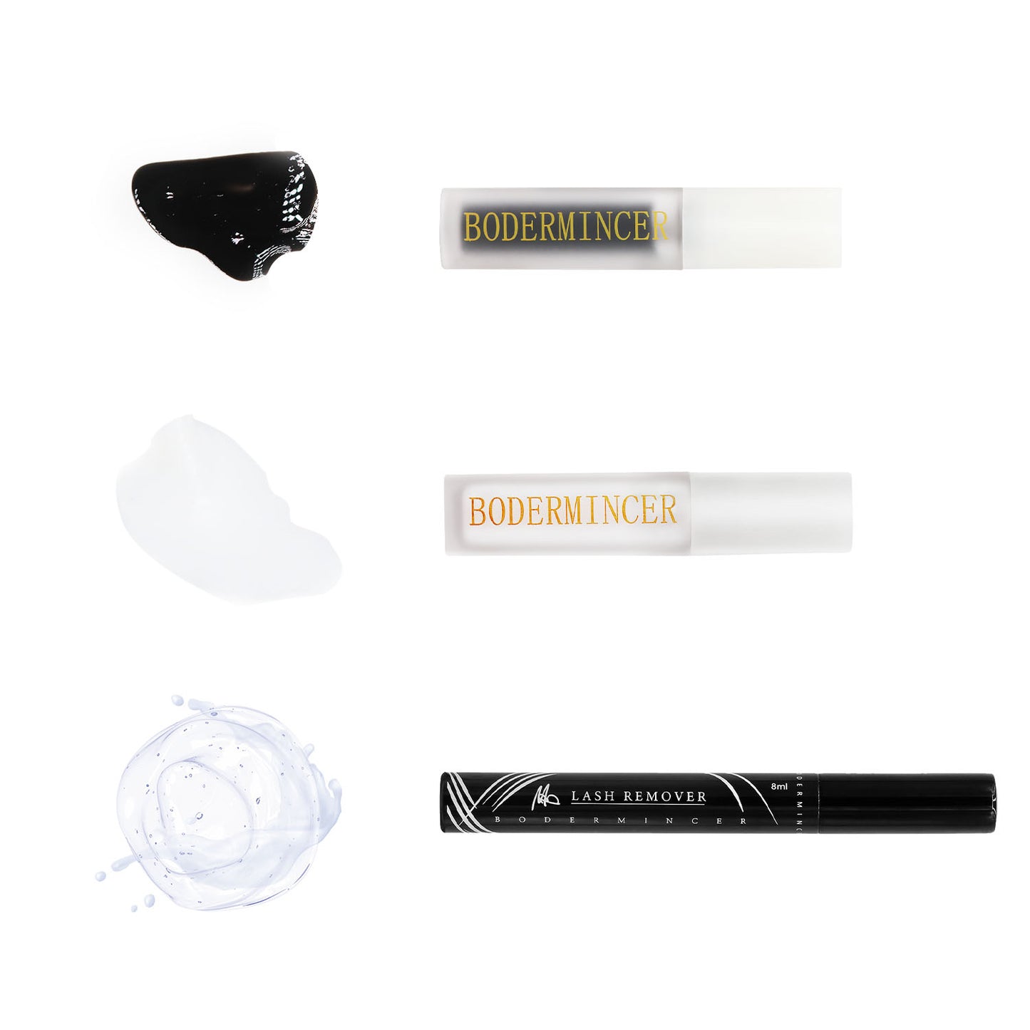 Bodermincer Black Glue +Clear Glue + Lash Remover Set