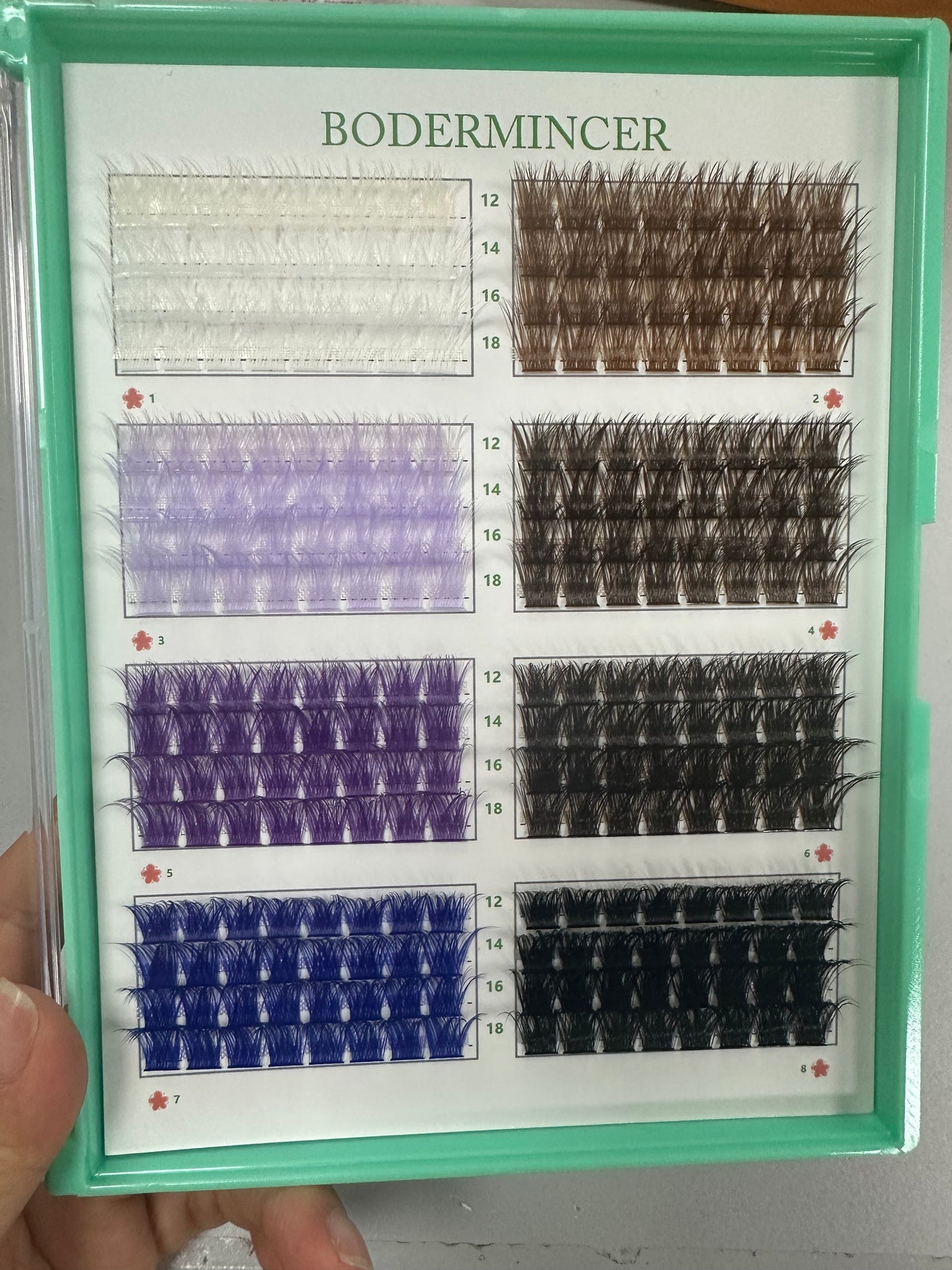 Bodermincer 8 colors mixed lash clusters D curl