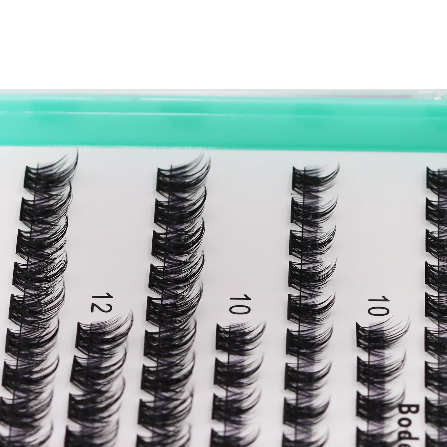 Bodermincer D Curl Black Lashes Clusters M02# 204pcs Per Tray 8-10-12-14-16-18mm Mixed Length