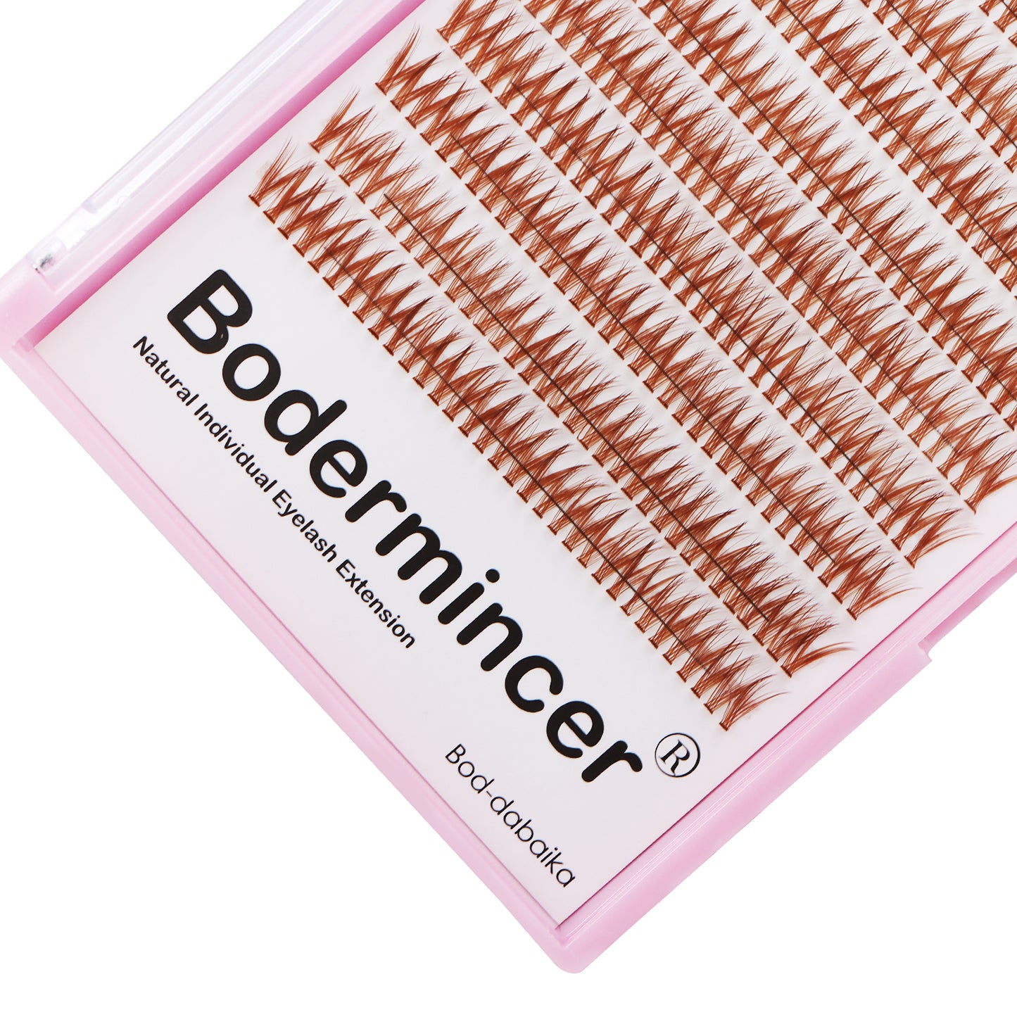 BODERMINCER Eyelashes Color Brown Fish Tail Large Tray 330pcs Lash Cluster C Curl/D Curl/DD Curl 10mm-18mm to Choose