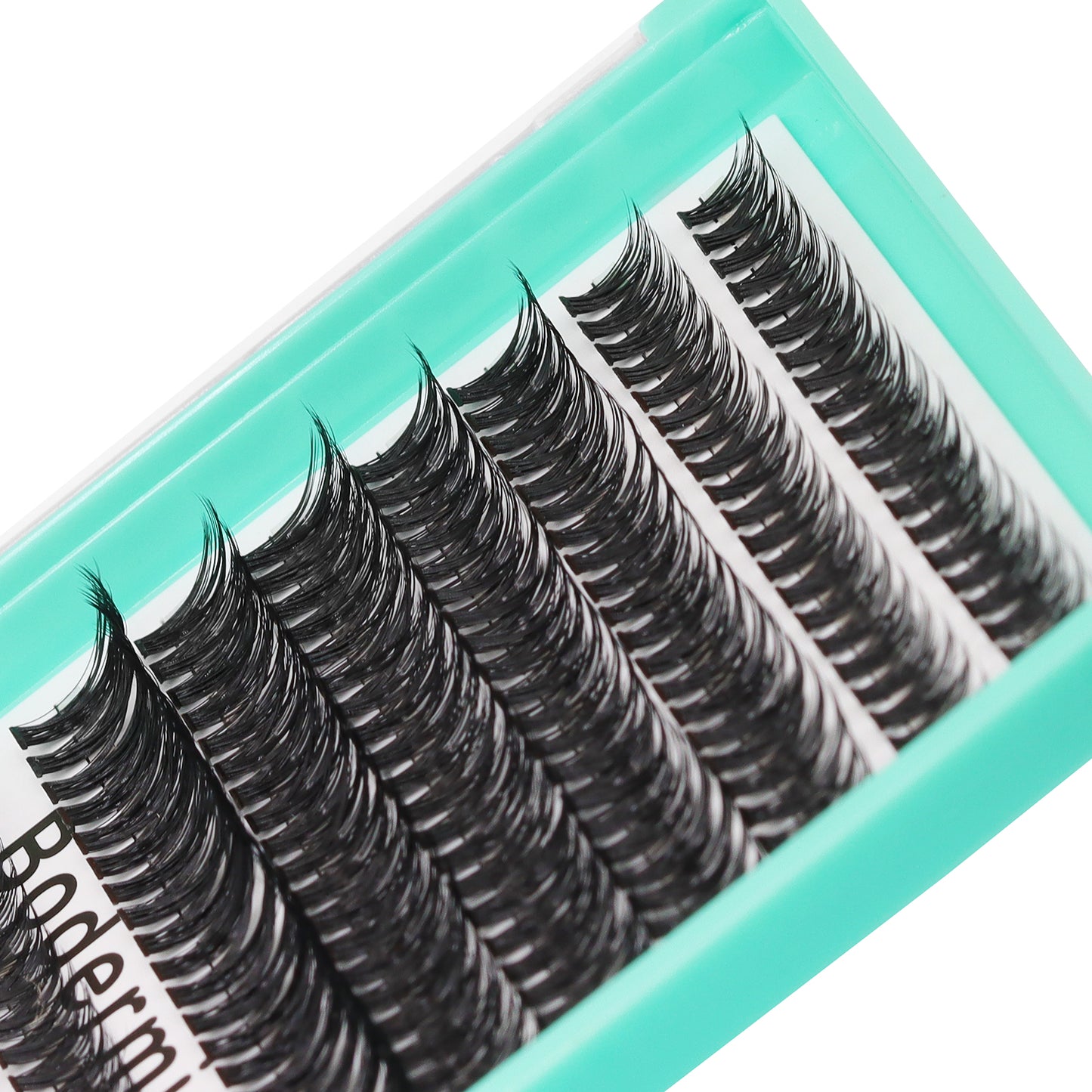 BODERMINCER 50D+50D 10-11-12-13-14-15-16mm Mixed Lash Kit Black Bond Lashes Clusters