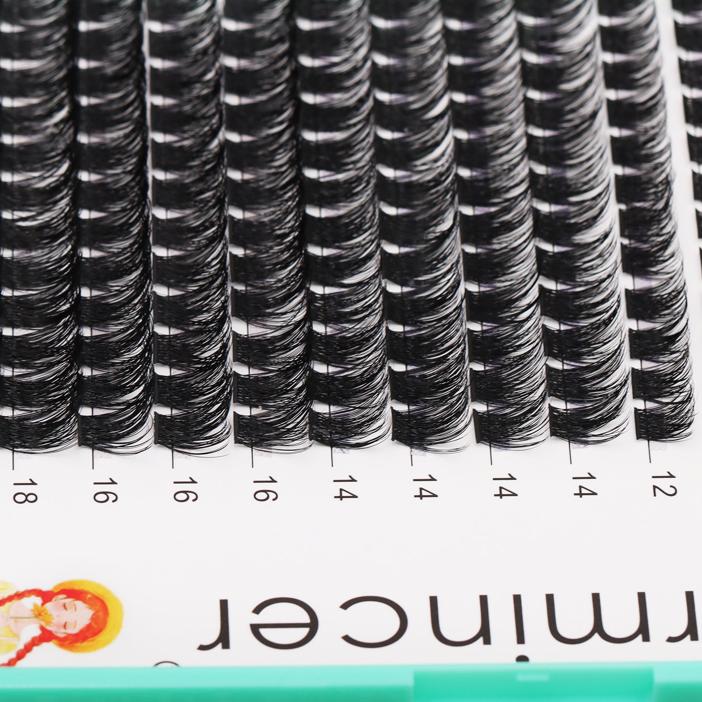 Bodermincner Lashes M01 Natural Black D Curl 8-10-12-14-16-18mm Mixed Tray 204pcs Cluster Lashes