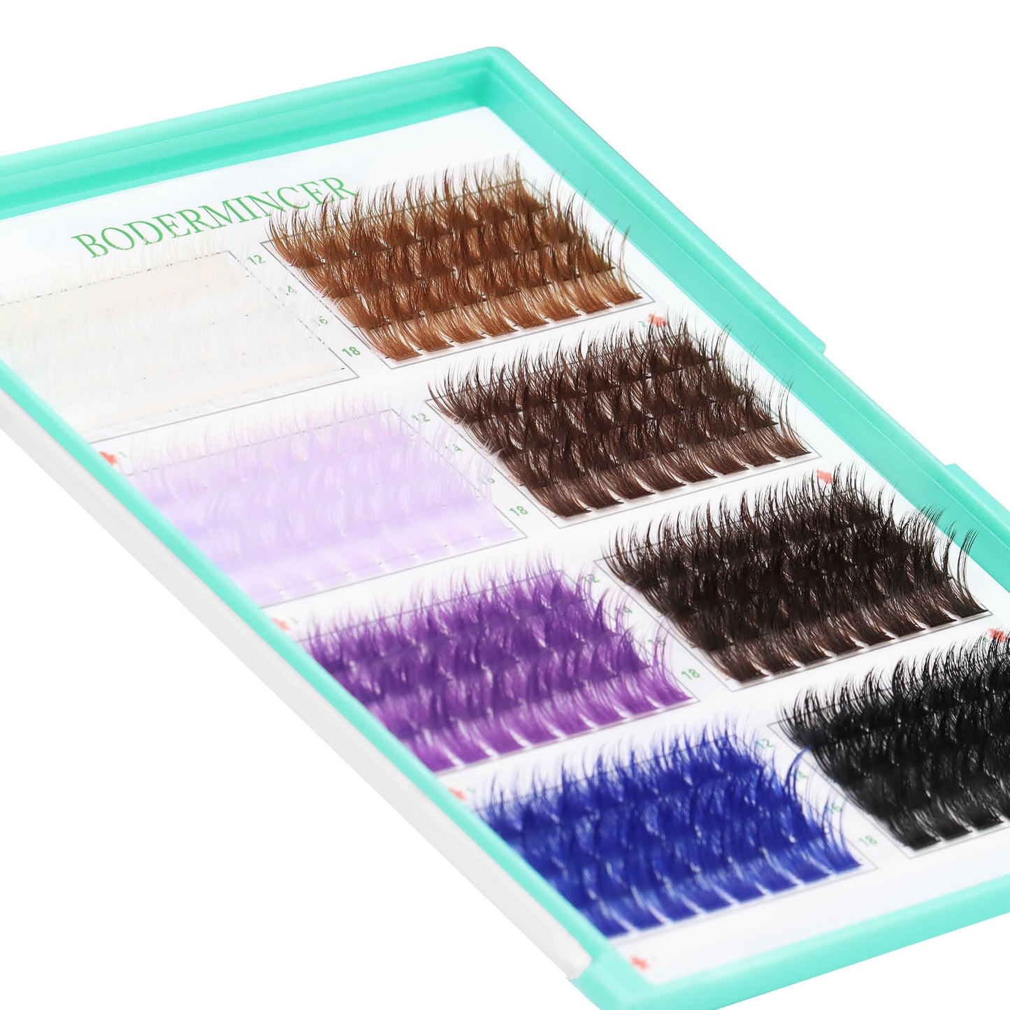 BODERMINCER 8 Colors Mixed 12-14-16-18mm Lash Clusters Lash Extensions D Curl