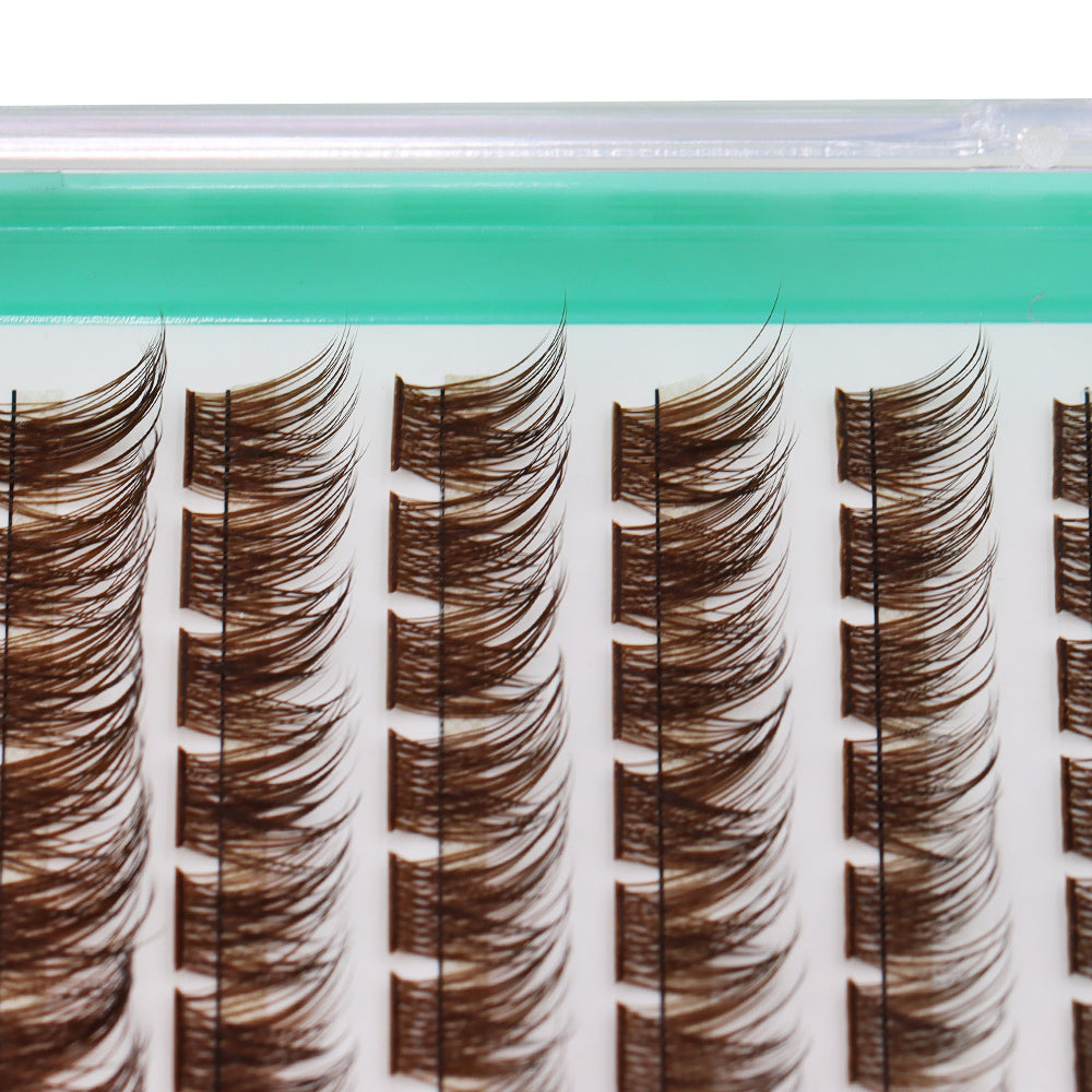 Bodermincer Color Brown Lashes Clusters M01# 204pcs Per Tray 10-12-14-16-18mm Mixed Length