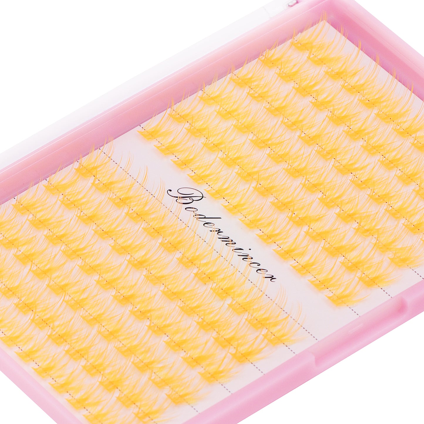 BODERMINCER Eyelashes Color Orange C02# Lash Cluster 144pcs Large Tray Lash Cluster 10-18mmto Choose D Curl/DD Curl to Choose