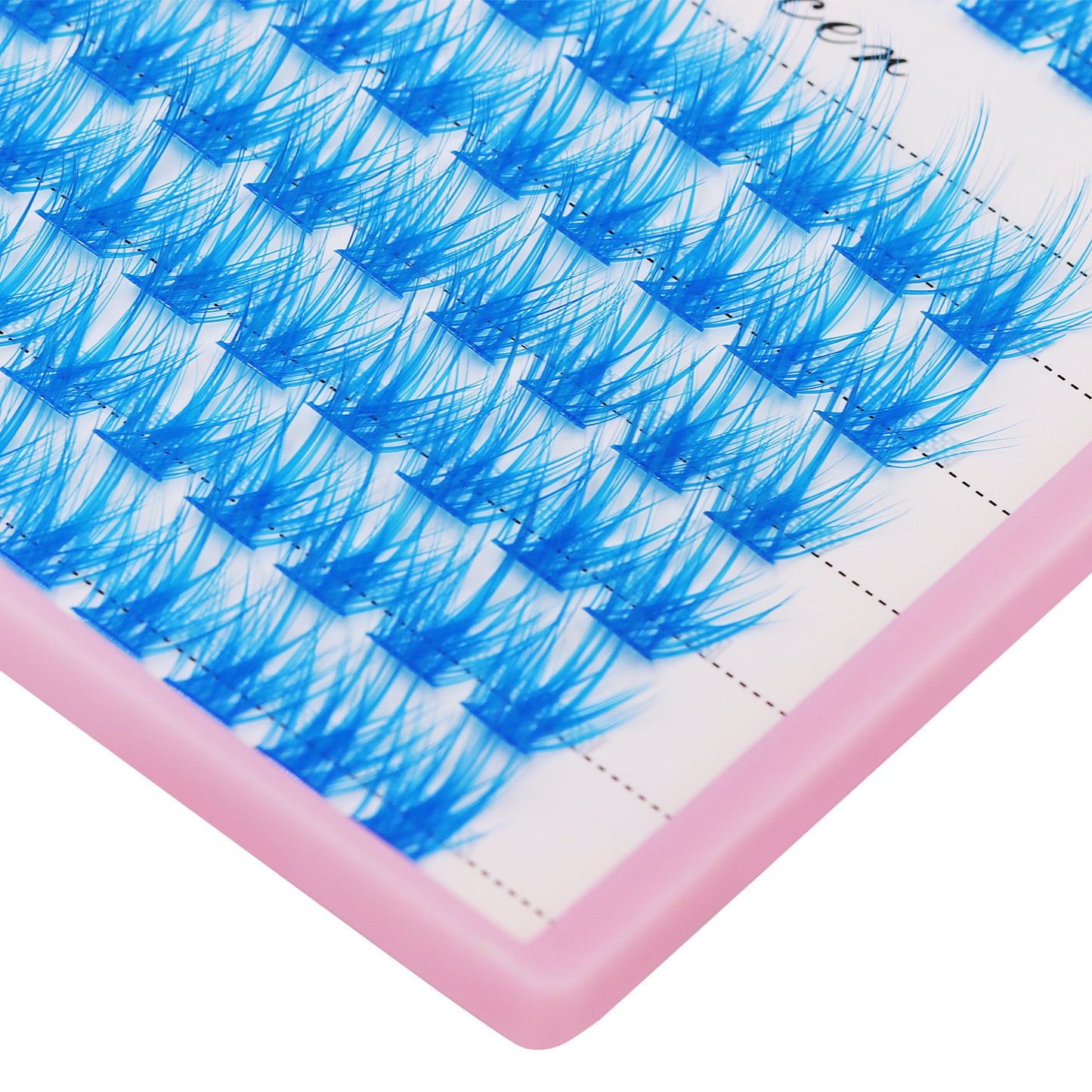 BODERMINCER Eyelashes C02# Color Blue Large Tray 144pcs Lash Cluster C Curl/D Curl/DD Curl 10mm-18mm to Choose