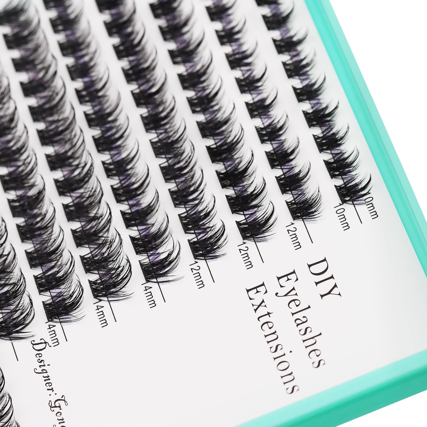 Bodermincer D Curl Black Lashes Clusters M02# 204pcs Per Tray 10-12-14-16-18mm Mixed Length