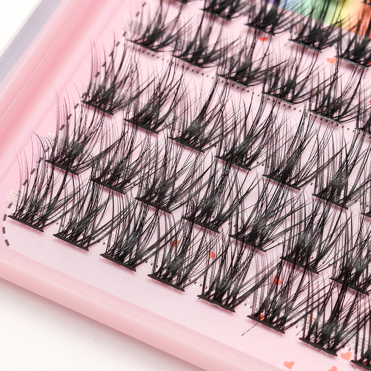 BODERMINCER Eyelashes Color Black C02# Lash Cluster 120pcs Large Tray Lash Cluster 10-12-14-16mm Mixed D Curl/DD Curl to Choose