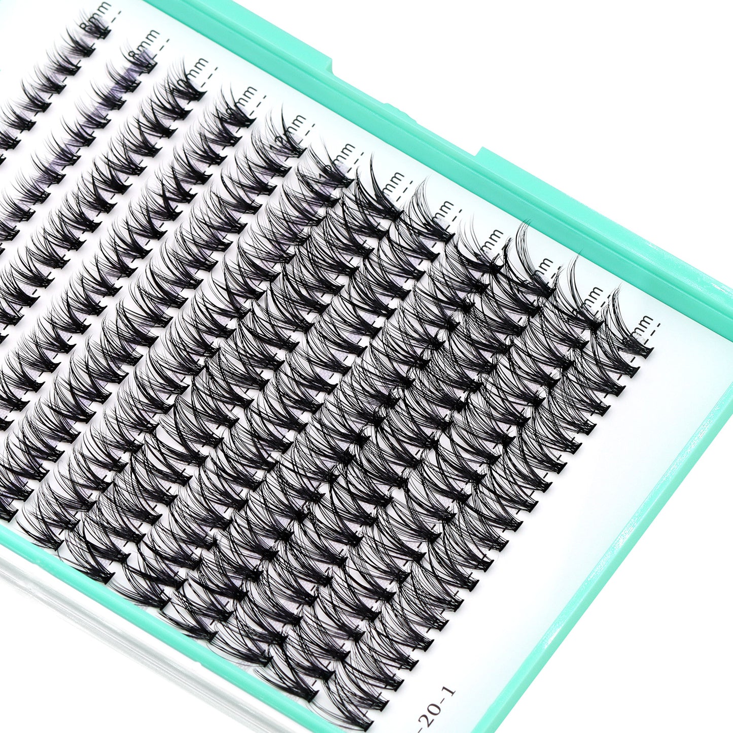 Bodermincer 20D D Curl 240pcs Lash Kit Clear Bond+Seal+Tweezers Lash Custer 8-10-12-14-16mm Mixed