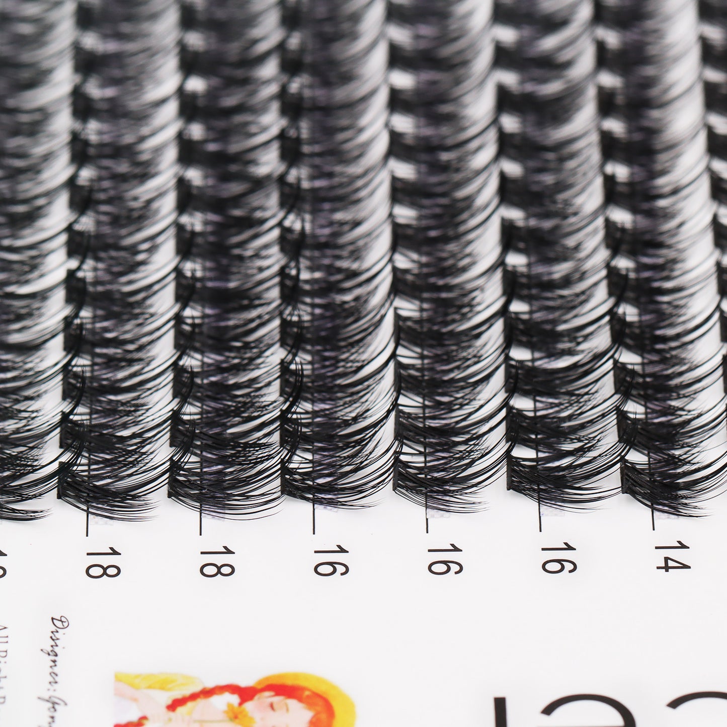 Bodermincer D Curl Black Lashes M02# 204pcs Per Tray 8-10-12-14-16-18mm Mixed