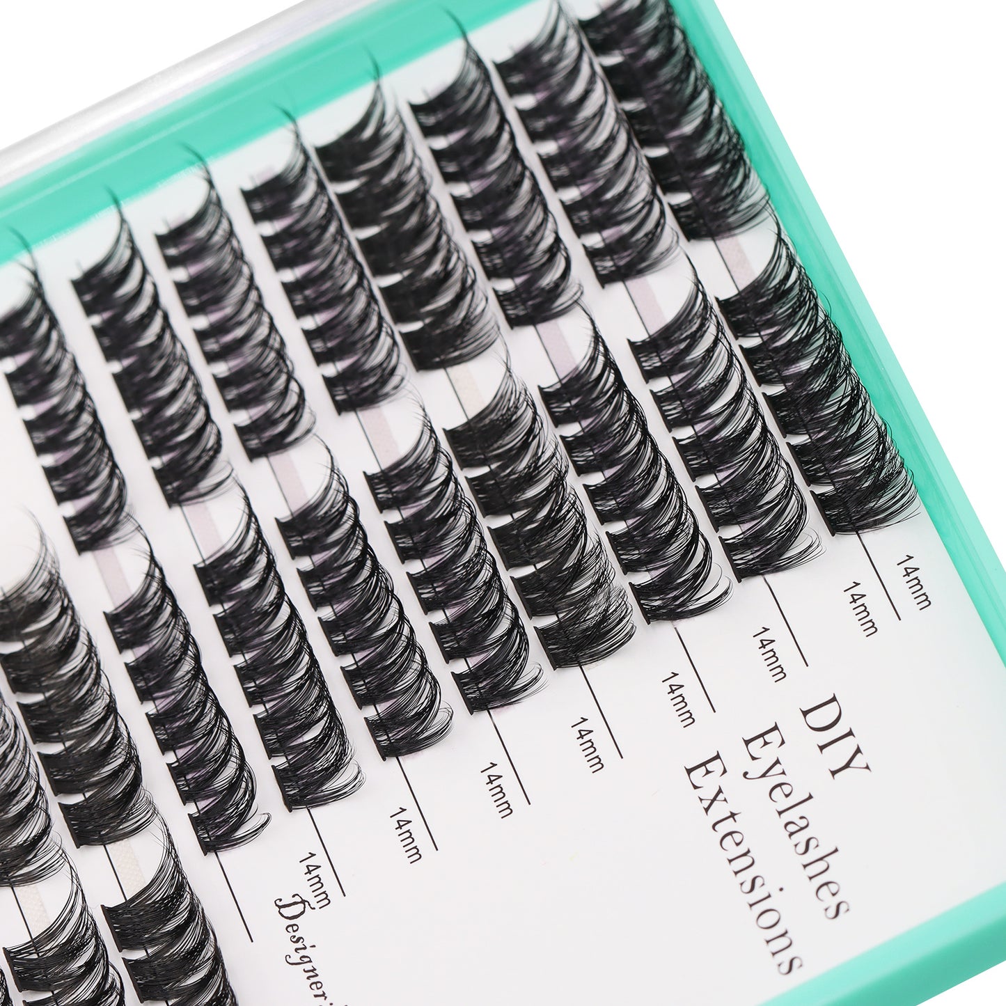 Bodermincer D Curl Black Lashes Clusters M03# 170pcs Per Tray 14-16mm Mixed Length