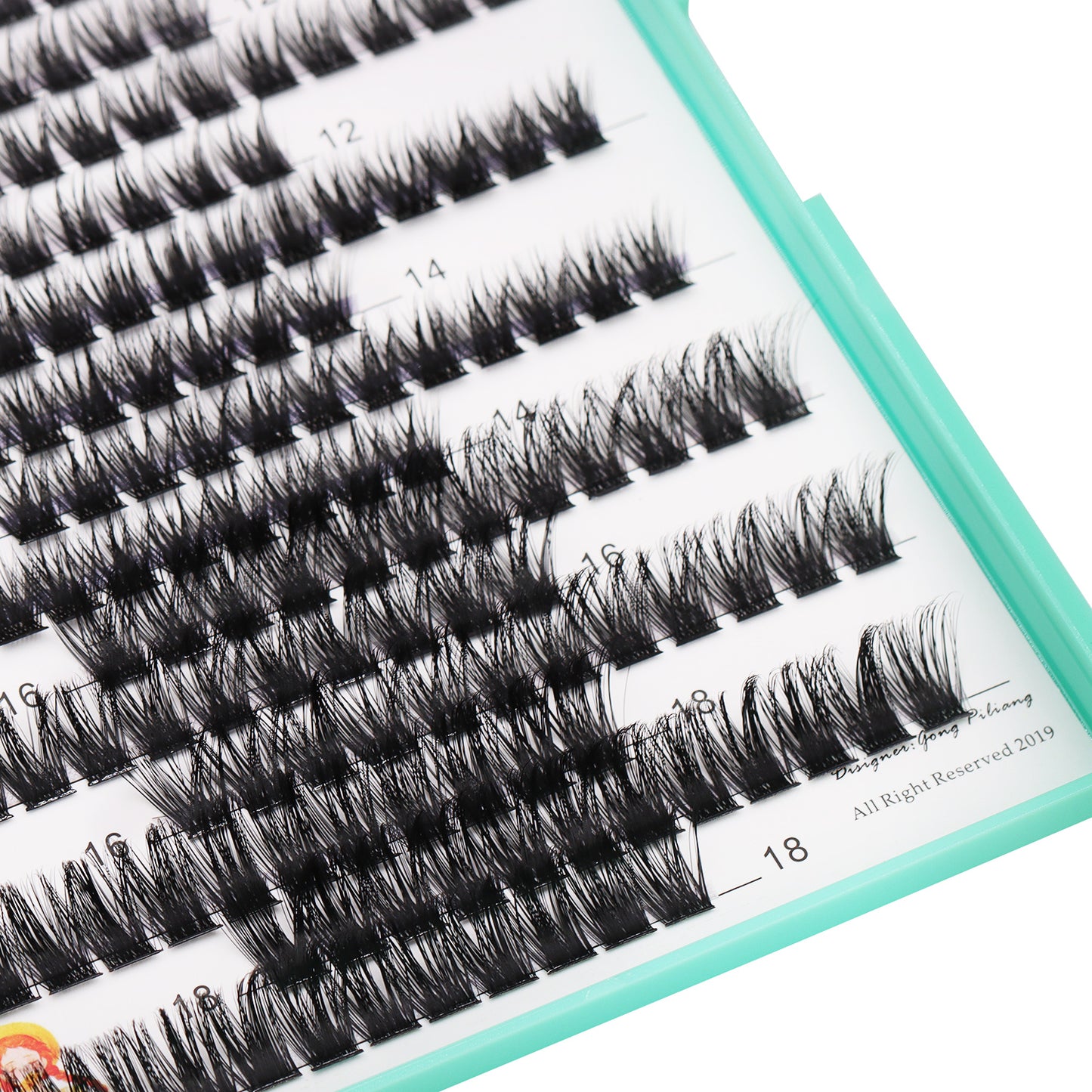 Bodermincer D Curl Black Lashes M01# 204pcs Per Tray 8-10-12-14-16-18mm Mixed Length