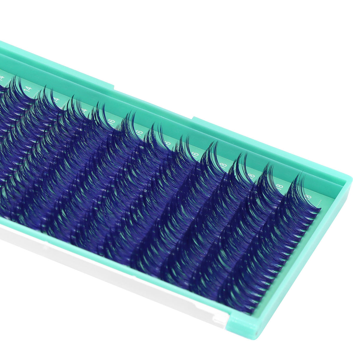BODERMINCER 40D Blue Individual Lash Extensions 14-16-18mm Mixed Lash Clusters Kit D Curl
