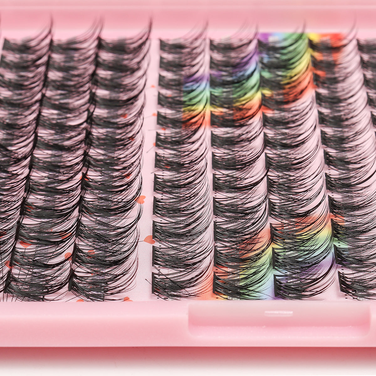 BODERMINCER Eyelashes Color Black C02# Lash Cluster 120pcs Large Tray Lash Cluster 14-16-18mm Mixed D Curl/DD Curl to Choose