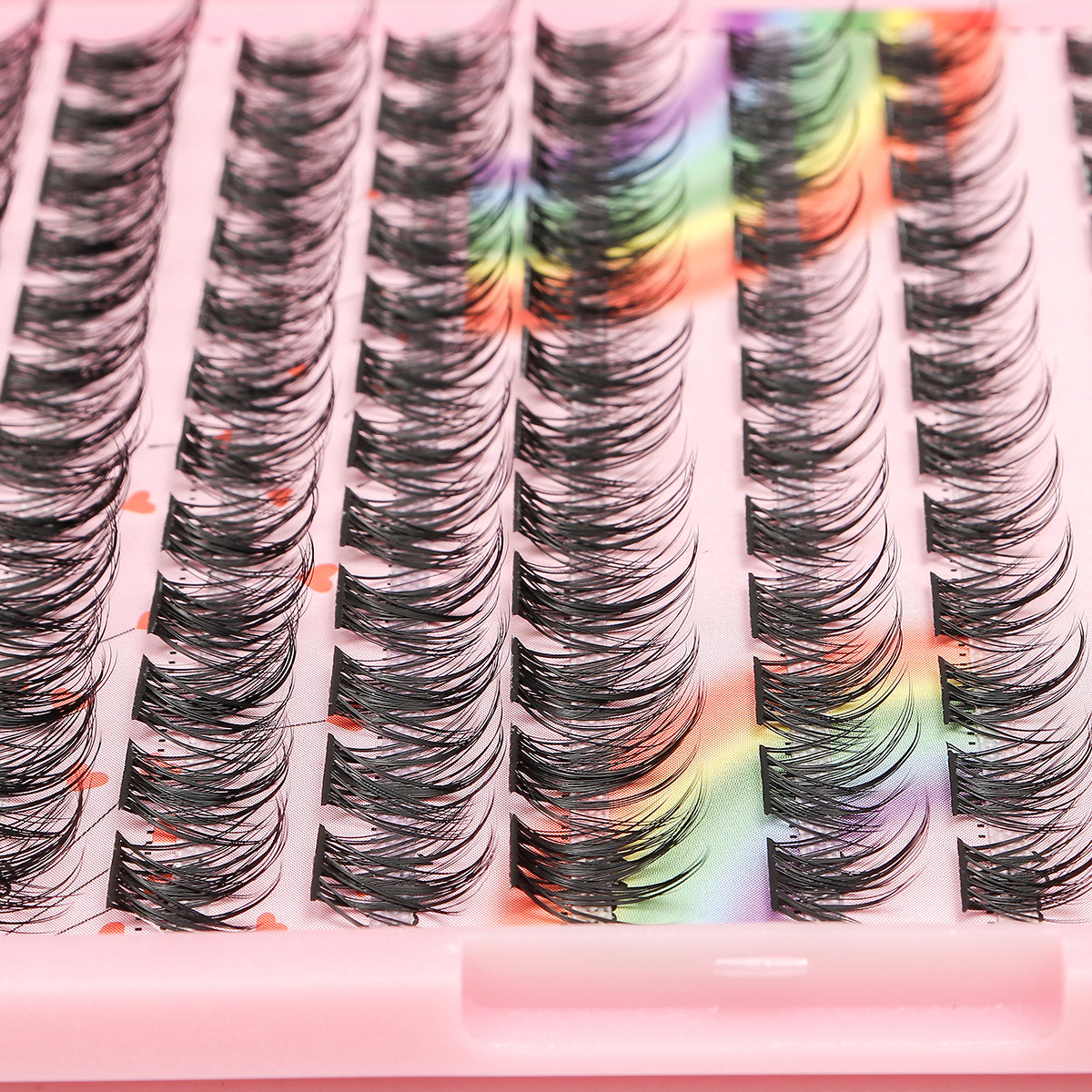 BODERMINCER Eyelashes Color Black C02# Lash Cluster 120pcs Large Tray Lash Cluster 10-12-14-16mm Mixed D Curl/DD Curl to Choose