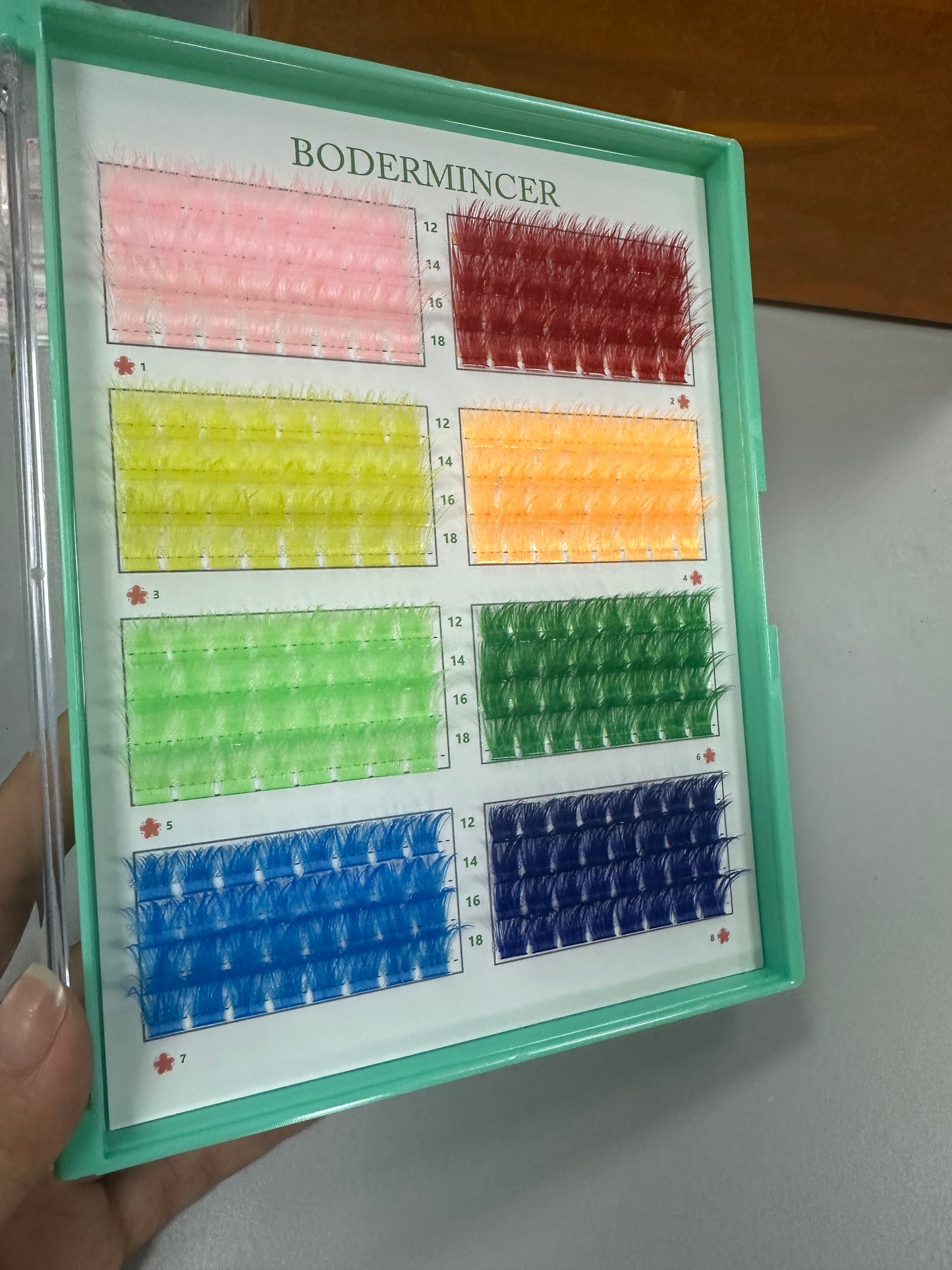BODERMINCER colorful lash clusters 8 colors mixed