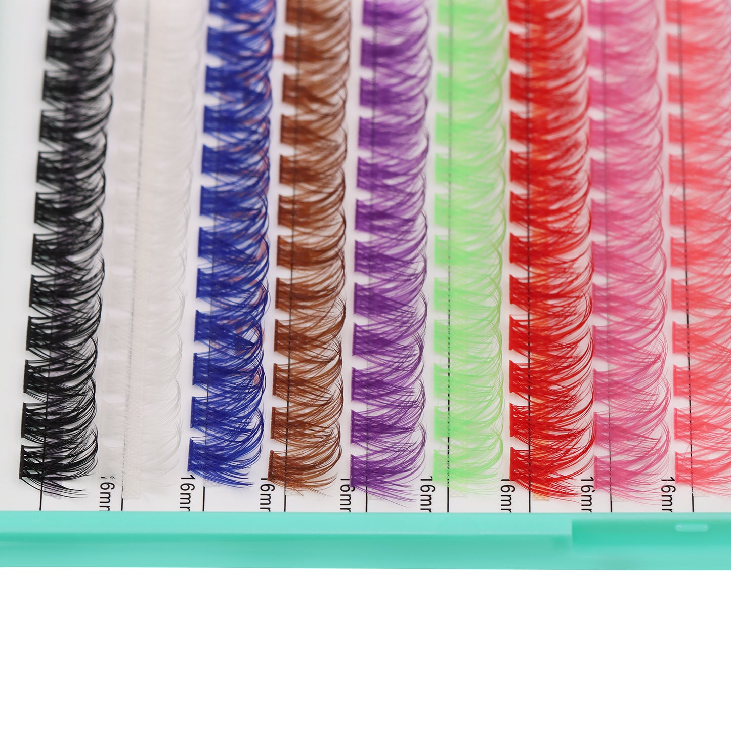 Bodermincer 17 Colors Mixed D Curl Black Lashes Clusters M02# 204pcs Per Tray 14-16mm Mixed Length