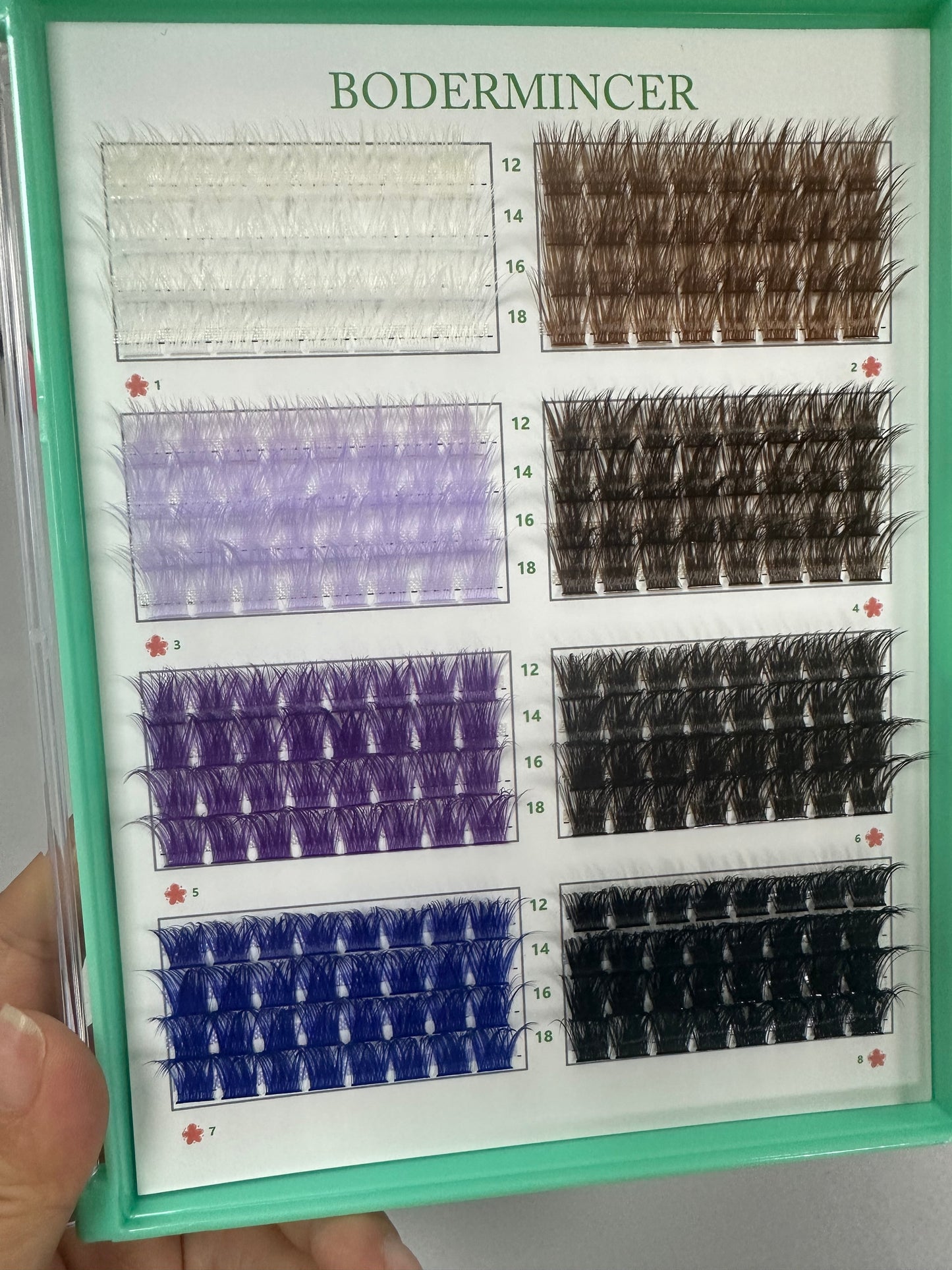 Bodermincer 8 colors mixed lash clusters D curl