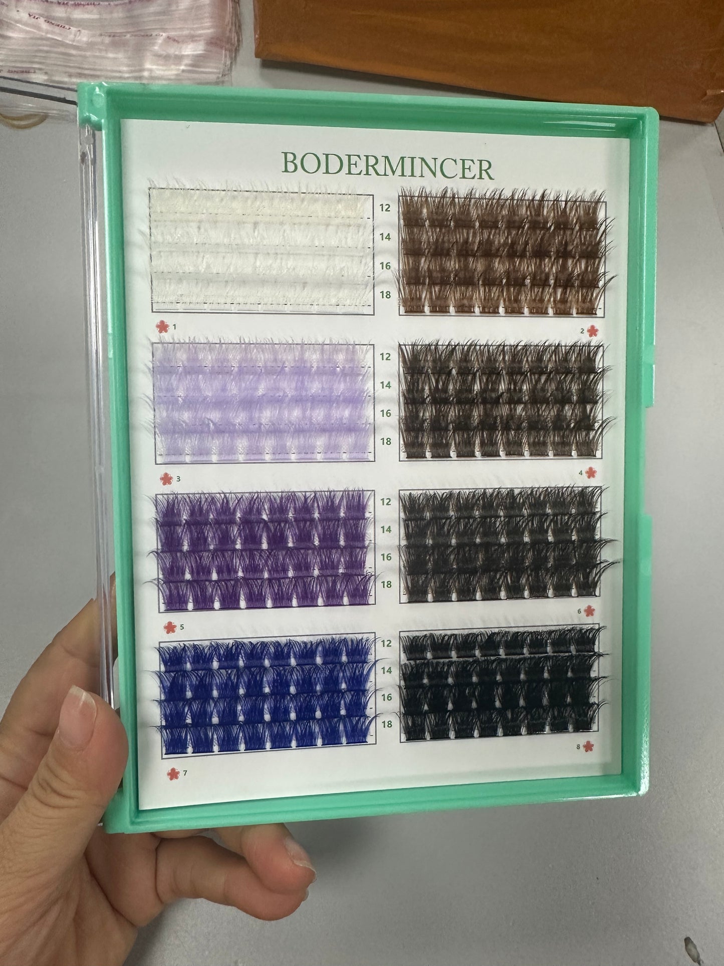 Bodermincer 8 colors mixed lash clusters D curl
