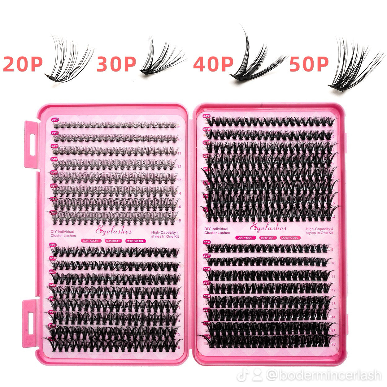 Bodermincer 20D 30D 40D.50D lash clusters. 9-10-11-12-13-14-15-16mm mixed.