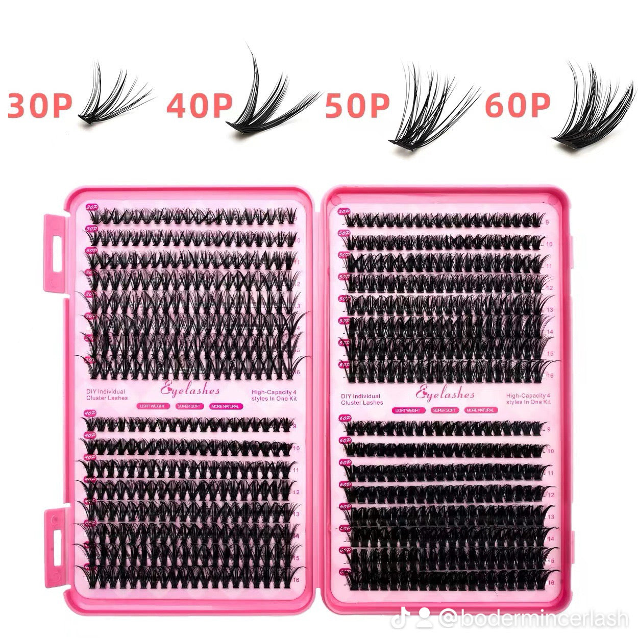 Bodermincer 30D 40D.50D.60D lash clusters. 9-10-11-12-13-14-15-16mm mixed.