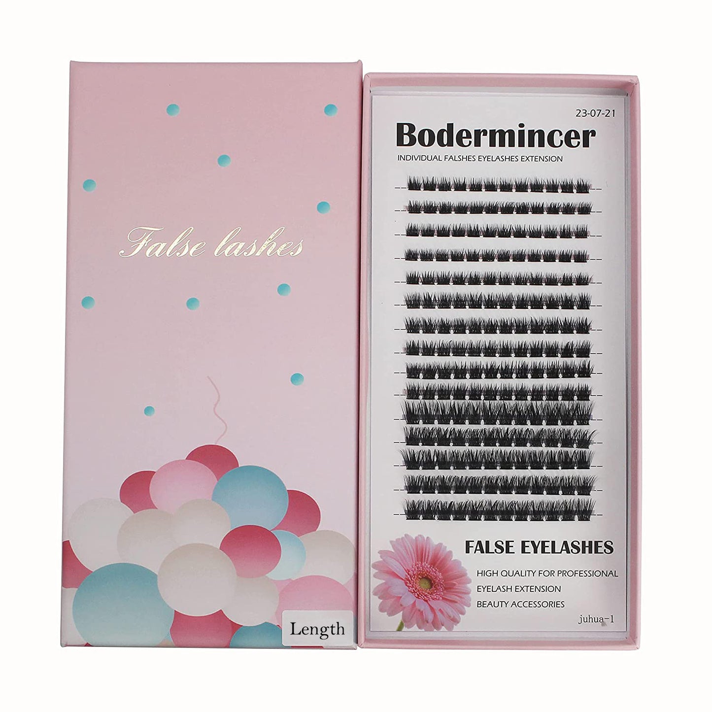Bodermincer Large Tray 180pcs D Curl Black/Brown Color 8-10-14mm Mixed/12-14-16mm Mixed/14-16-18mm Mixed/16-18-20mm Mixed Length Professional Makeup Wide Cluster Individual Cluster EyeLashes Grafting Fake False Eyelashes
