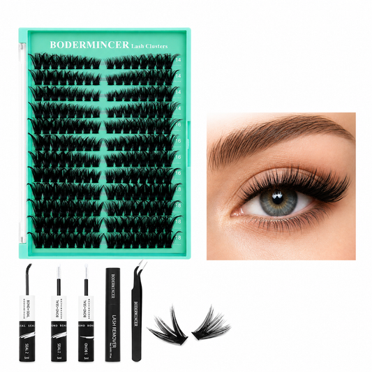BODERMINCER 100D Pre-mapped 14-16-18mm Mixed Lash Clusters Kit D Curl