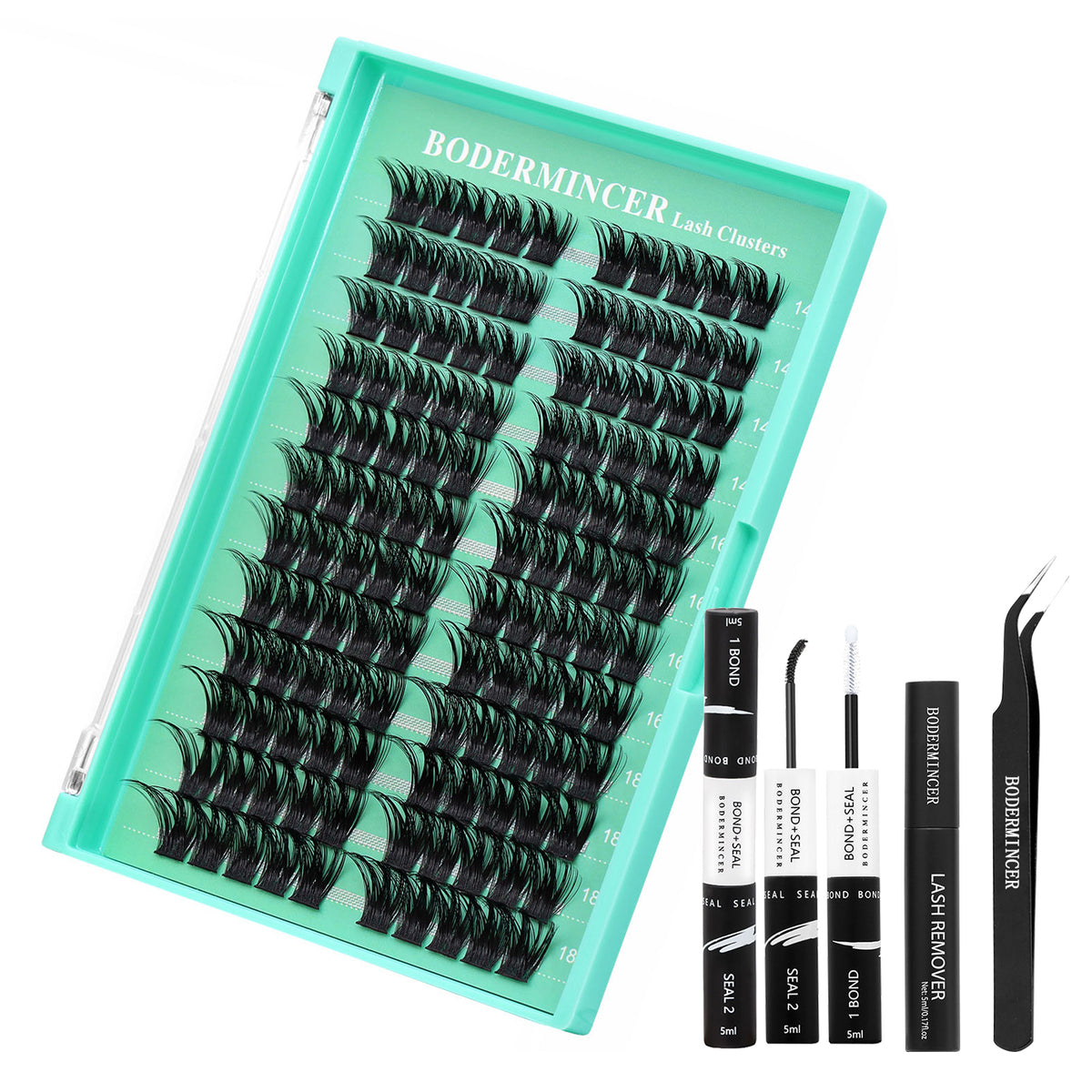 BODERMINCER M03# 14-16-18mm Mixed Lash Clusters Kit D Curl