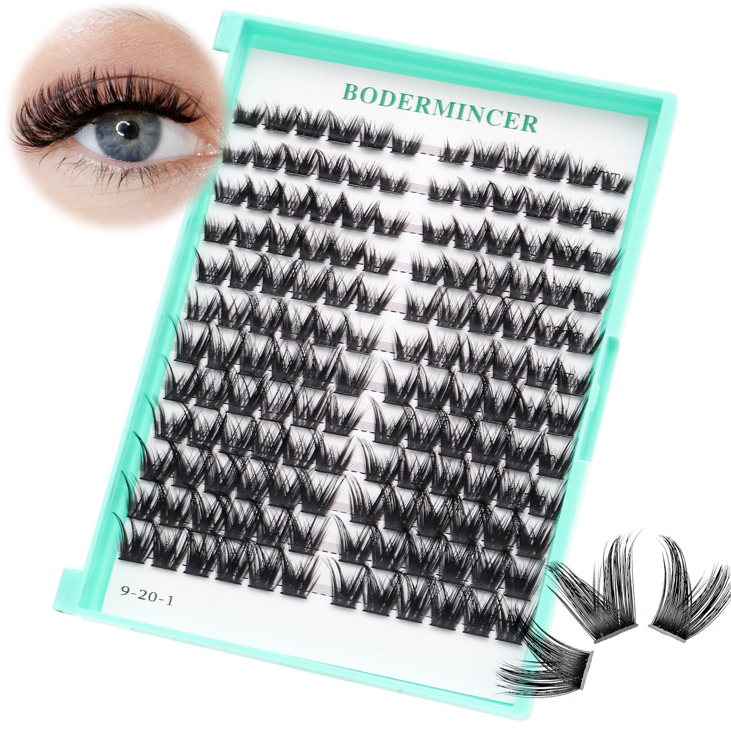 BODERMINCER Lashes Pre-mapped B30# 14-16-18-20mm Mixed Lash Kit With Bond and Seal ,Tweezers,Lash Remover