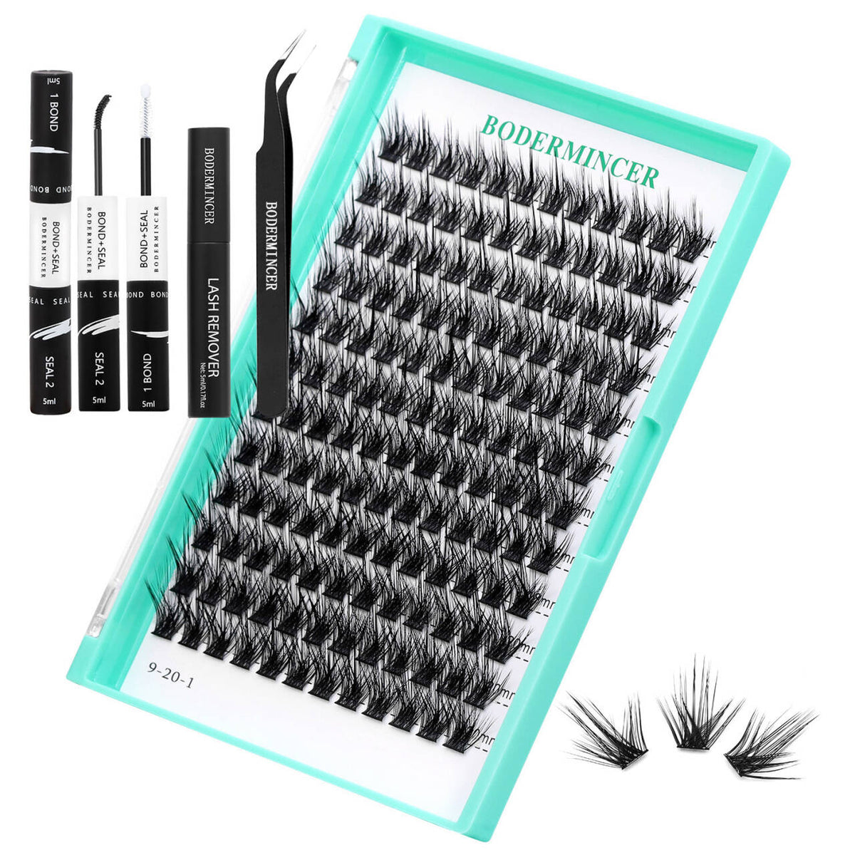 BODERMINCER M02 L Curl 8-10-12-14-16mm, 14-16-18-20mm Mixed Lash Clusters Kit